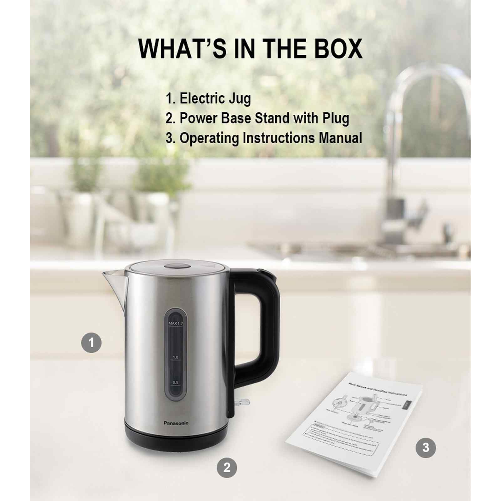 PANASONIC Kettle (1.7l) - Stainless Steel NC-K301SSH-image 8