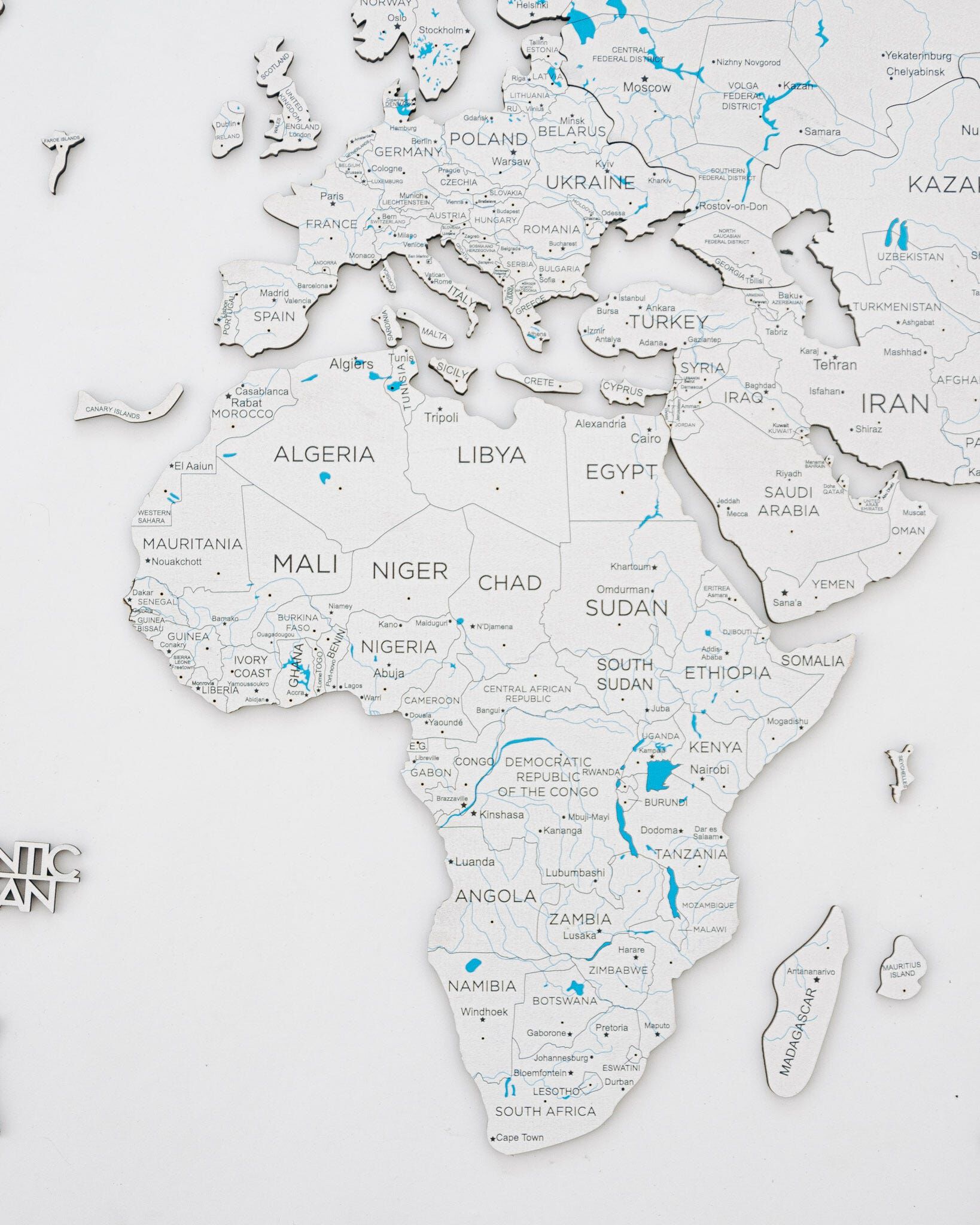 2d Wooden World Map White M ENJOY THE WOOD-image 5