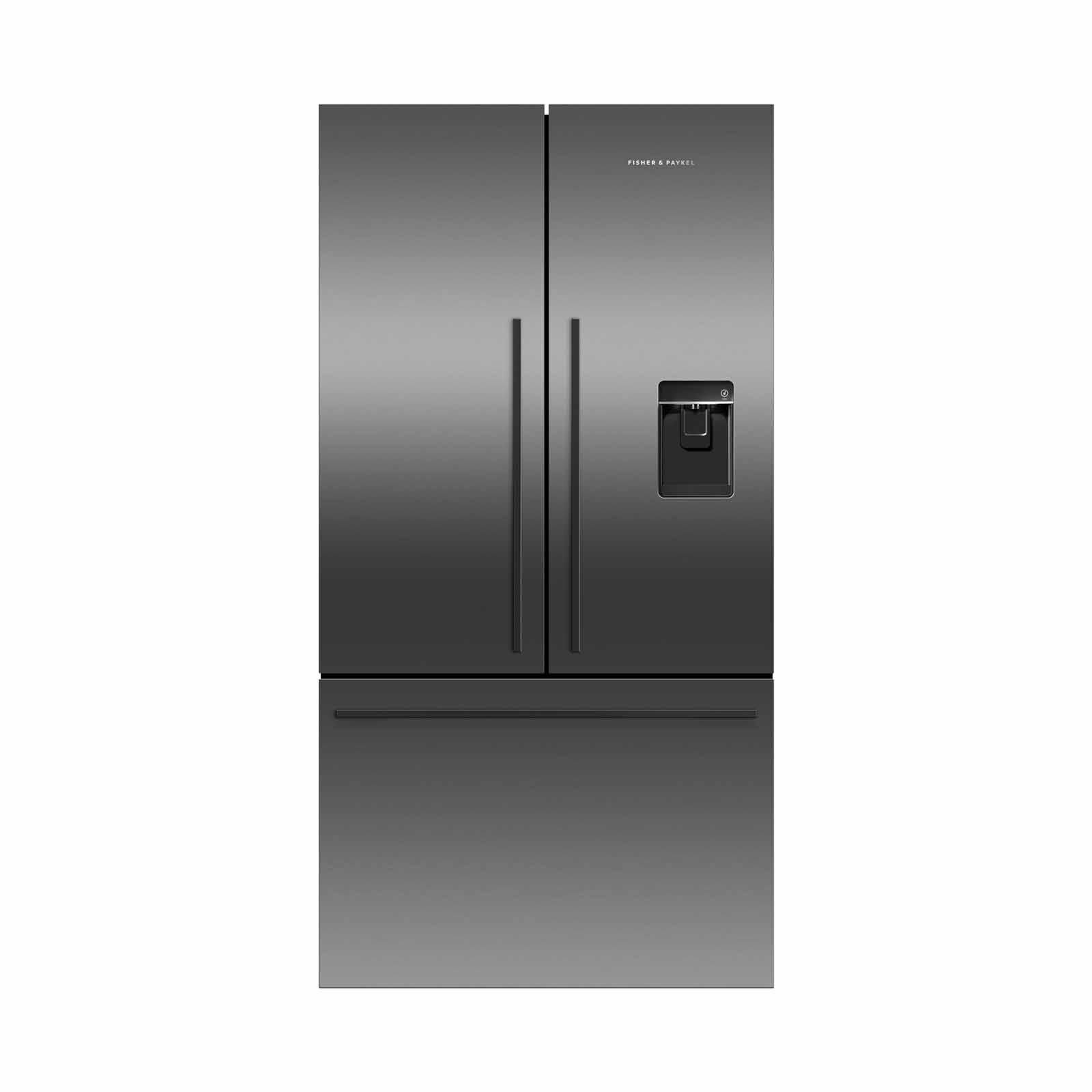 FISHER & P French Door Fridge With Ice & Water (536l) /( Black Stainless Steel ) RF610ADUSB7