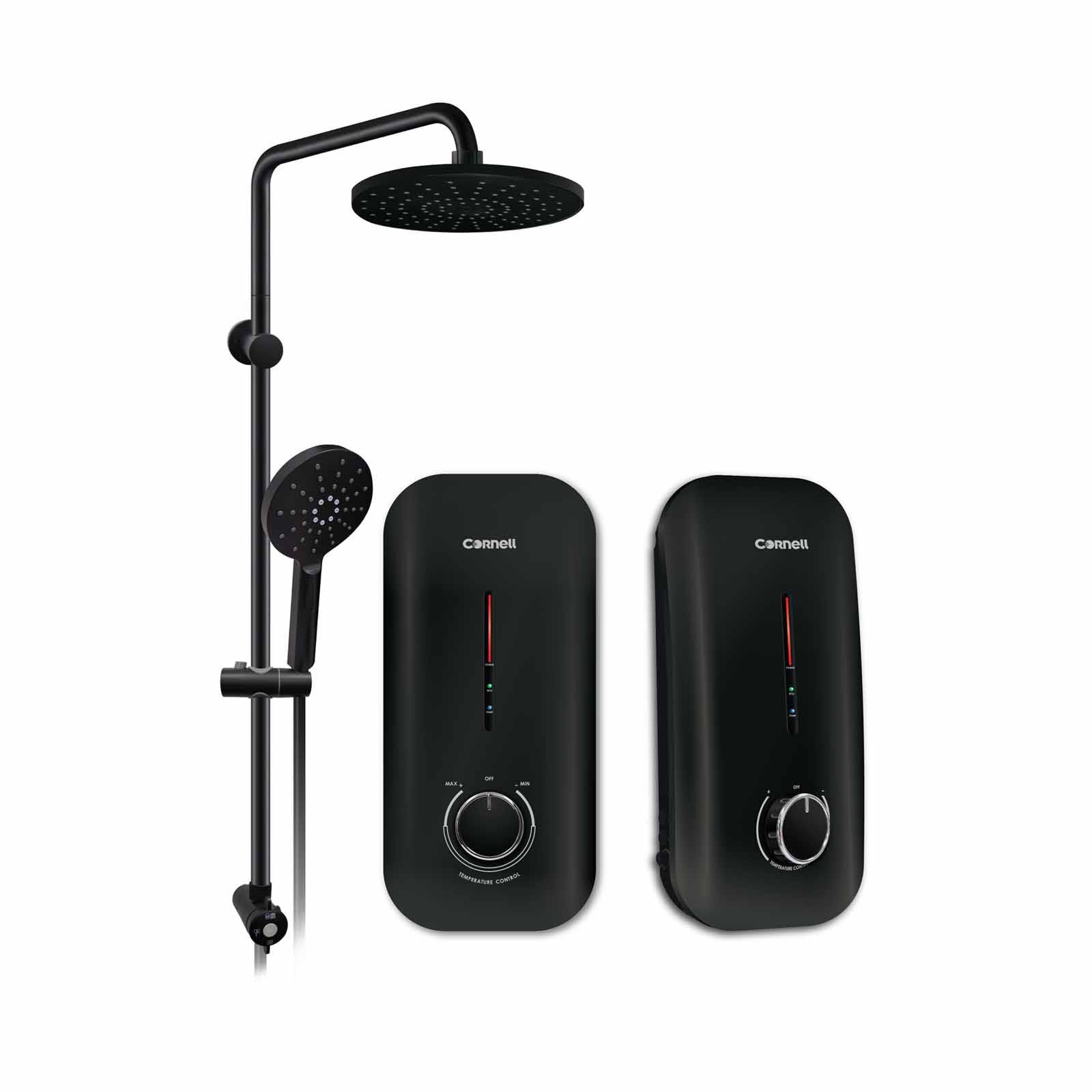 CORNELL Rain Shower Instant Water Heater (dc Pump With Elcb) - Black EC309RS-image 1