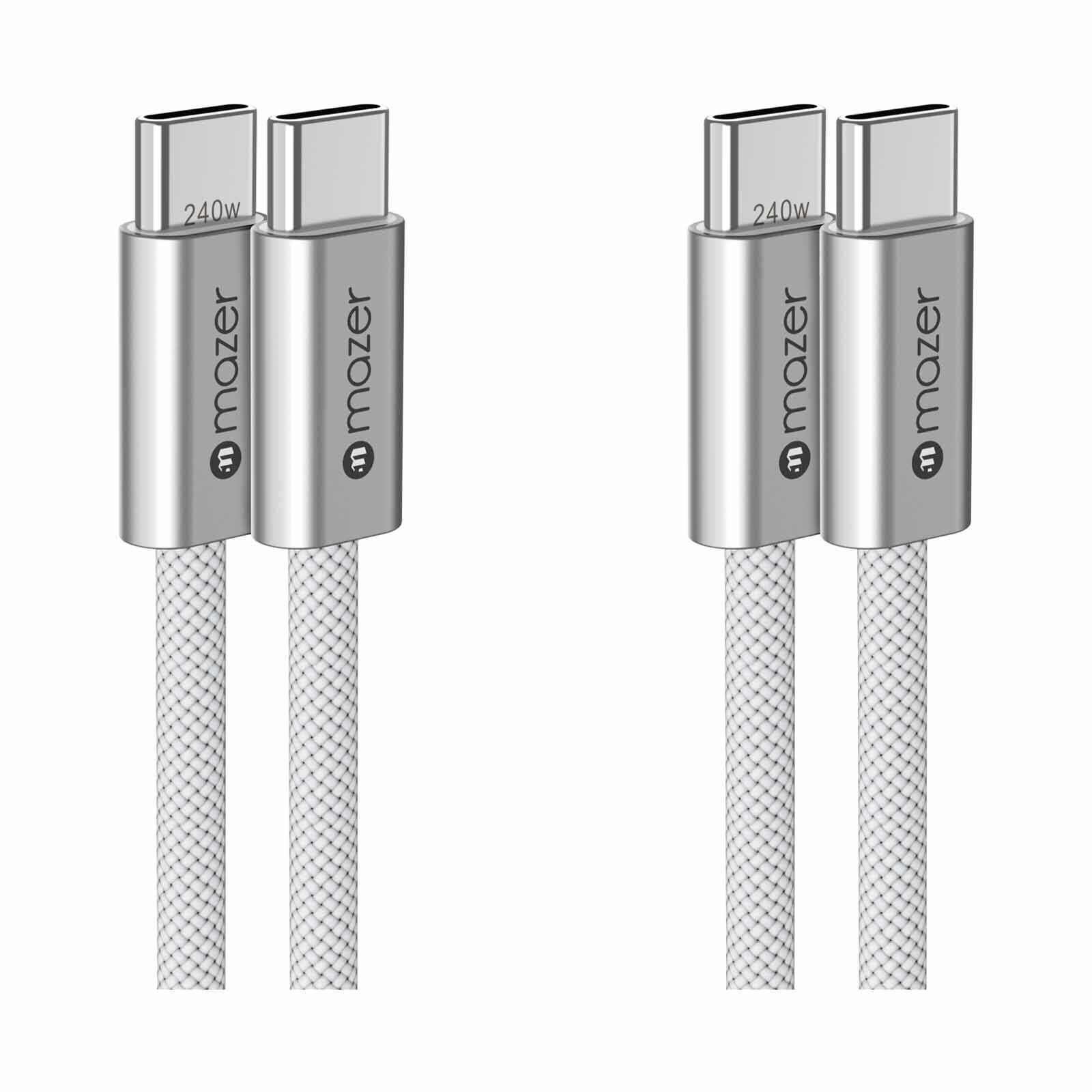 MAZER Infinitelink Flex2 2pcs-pack 240w 1m Usb-c Cable Combo-whitewhite M-FLEX2-COMBO1-WW-image 1
