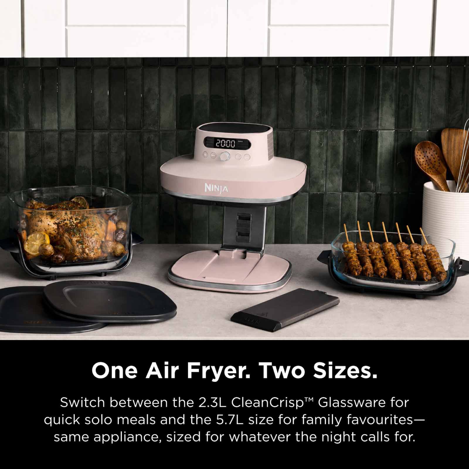 NINJA Crispi Pro Countertop Glass Air Fryer - Rose Quartz AS101SMPK-image 10
