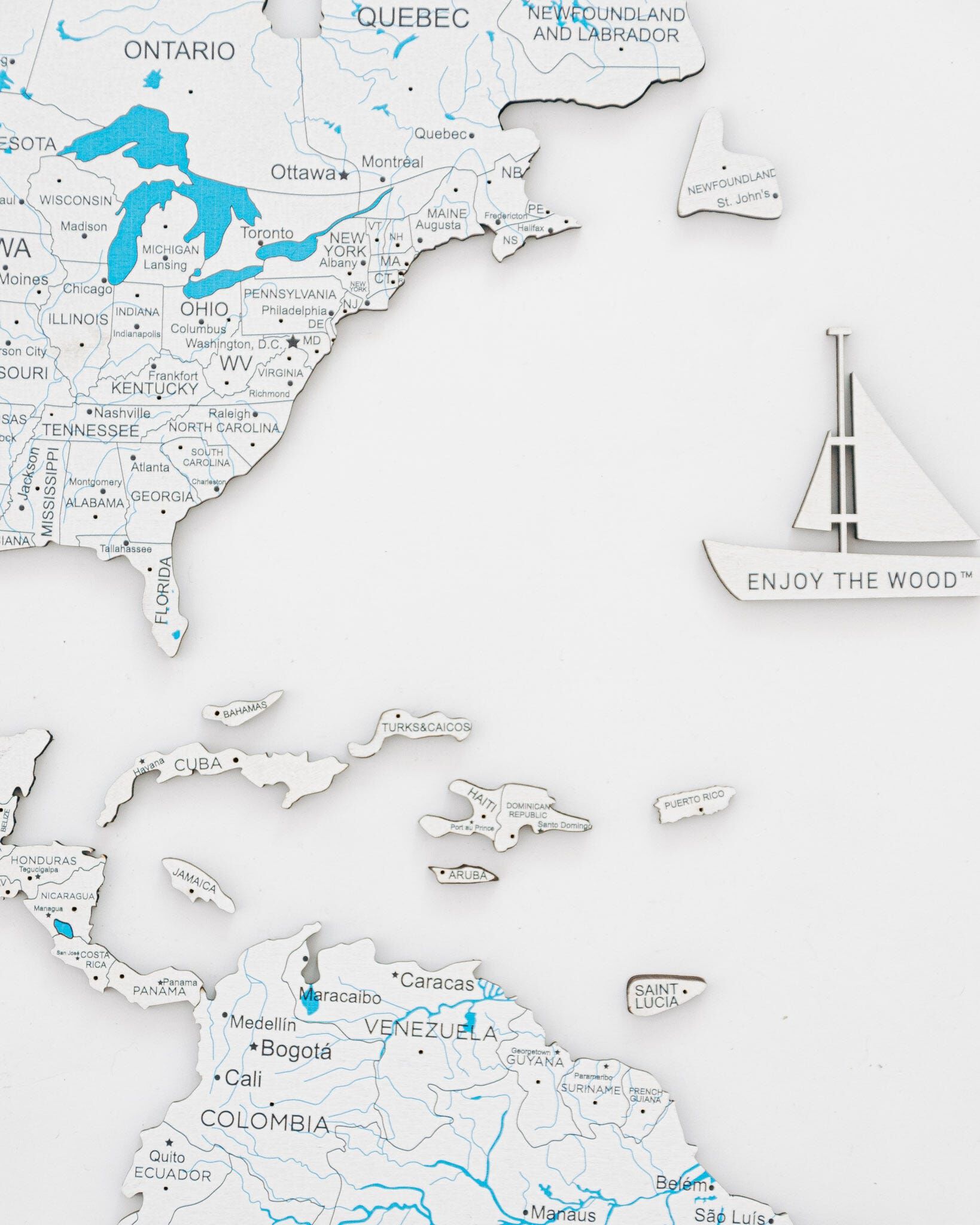 2d Wooden World Map White M ENJOY THE WOOD-image 7