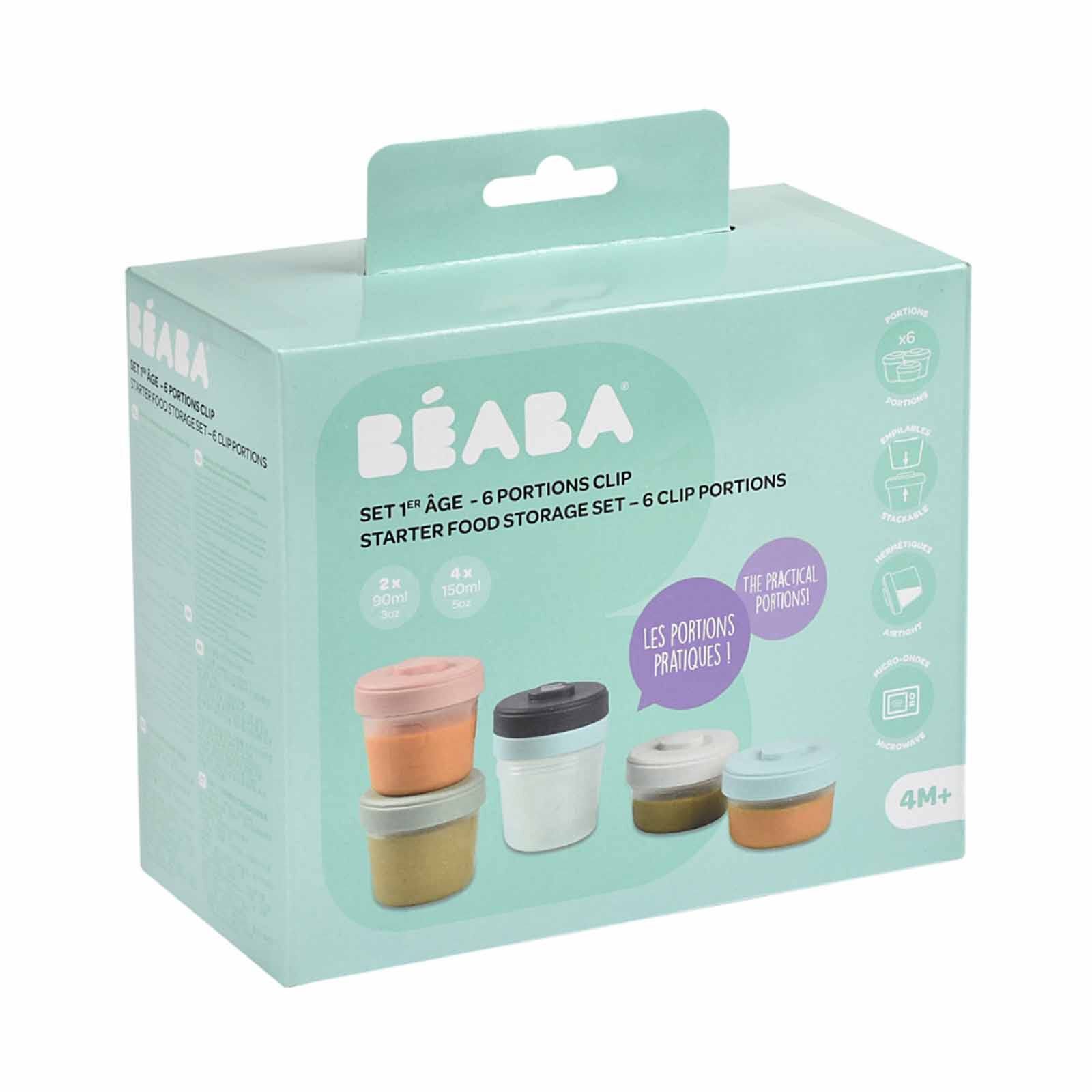 BEABA Food Storage Starter Set 90ml/150ml - Eucalyptus (online) CLIP PORTIONS-image 5