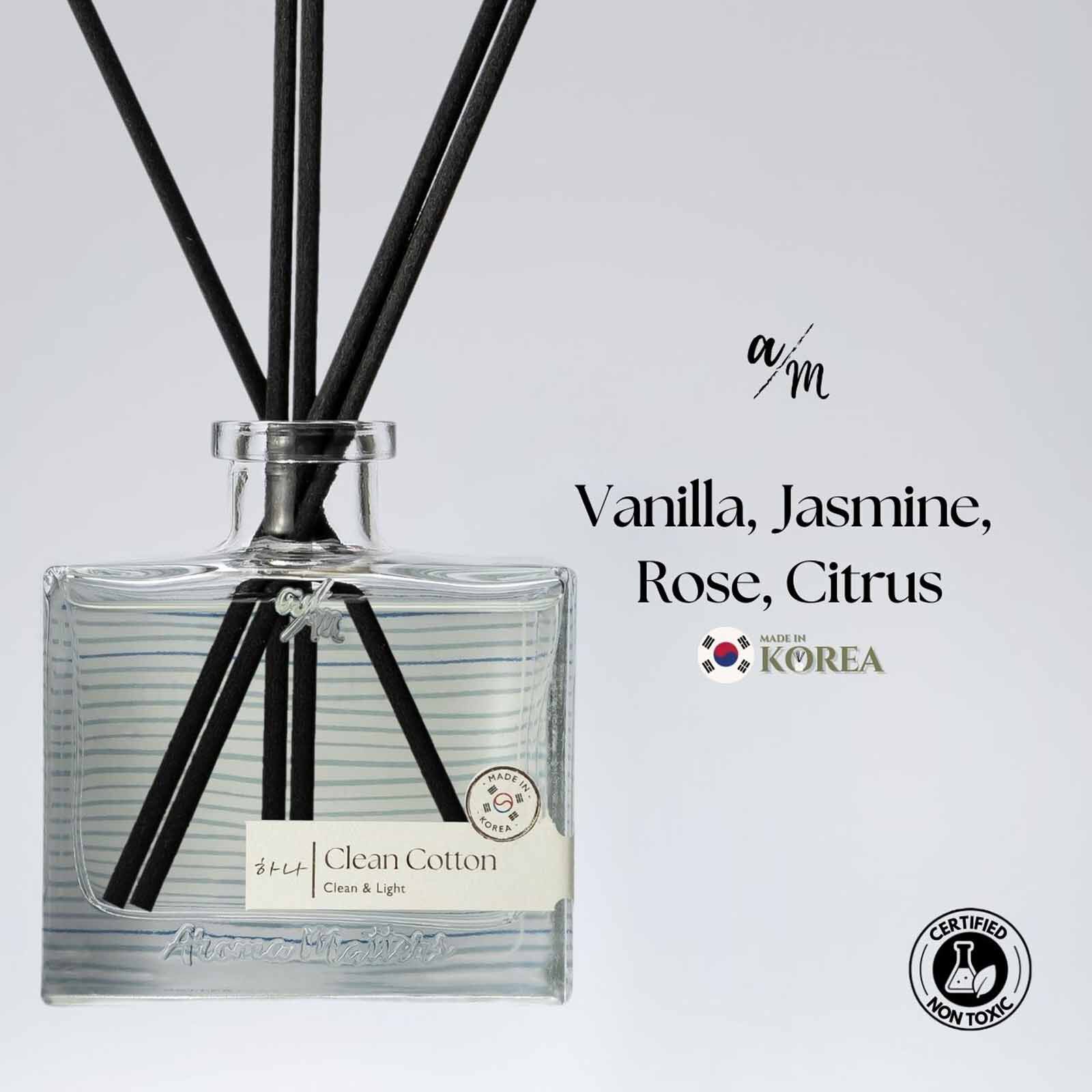 AROMA MATT Clean Cotton Reed Diffuser 4.05 Fl.oz (120ml) BOTTLE120-CLEAN COTTON-image 2