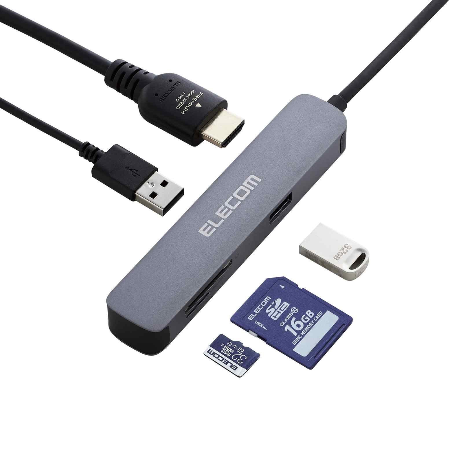 ELECOM Typec Docking Usb3.1 Gen1 X 2 Sd/micro Sd Slot Silver DST-C16SV/EC-image 4