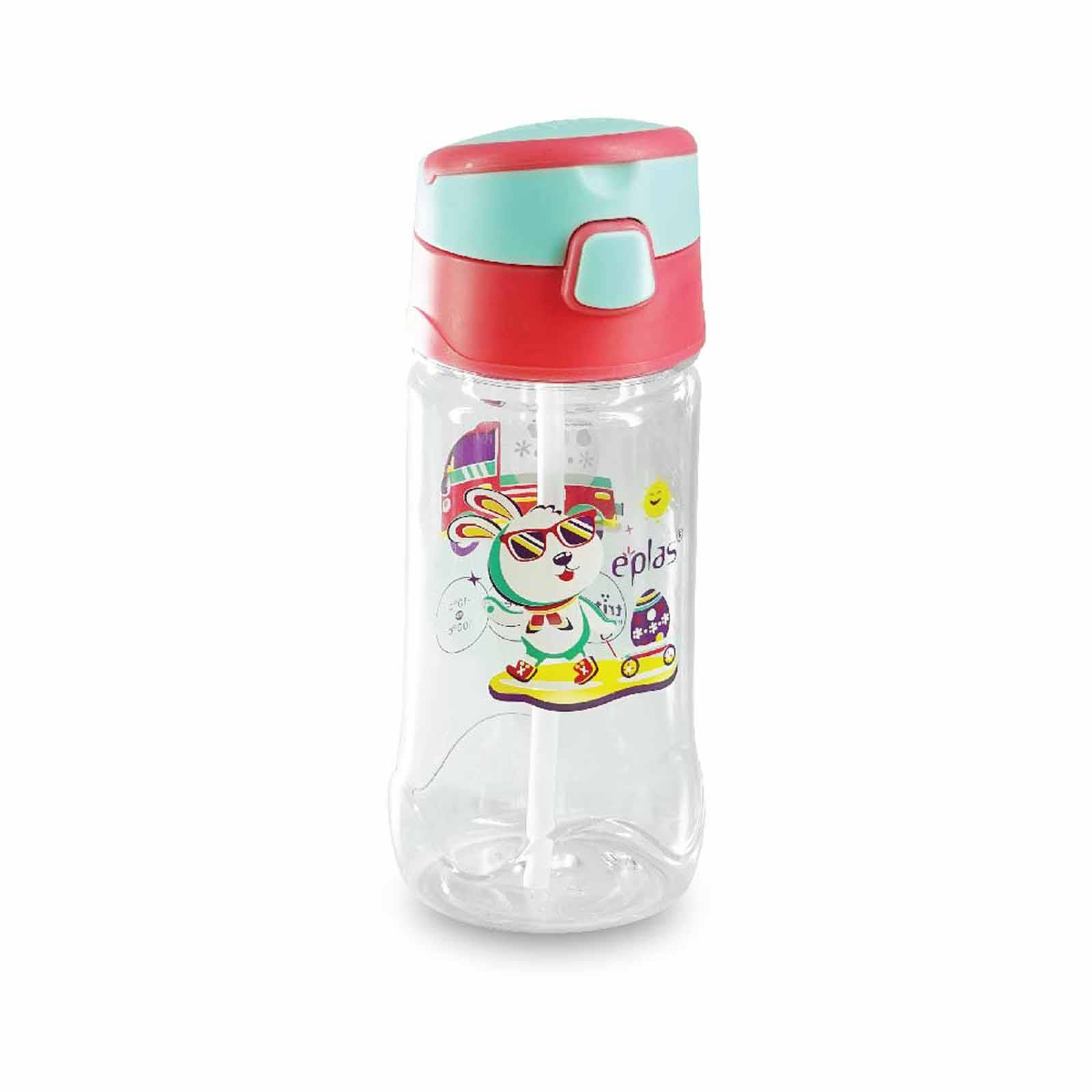 EPLAS Bpa One-touch Kid Bottles W/silicone Straw (450ml) -pink EGQP-450-image 1
