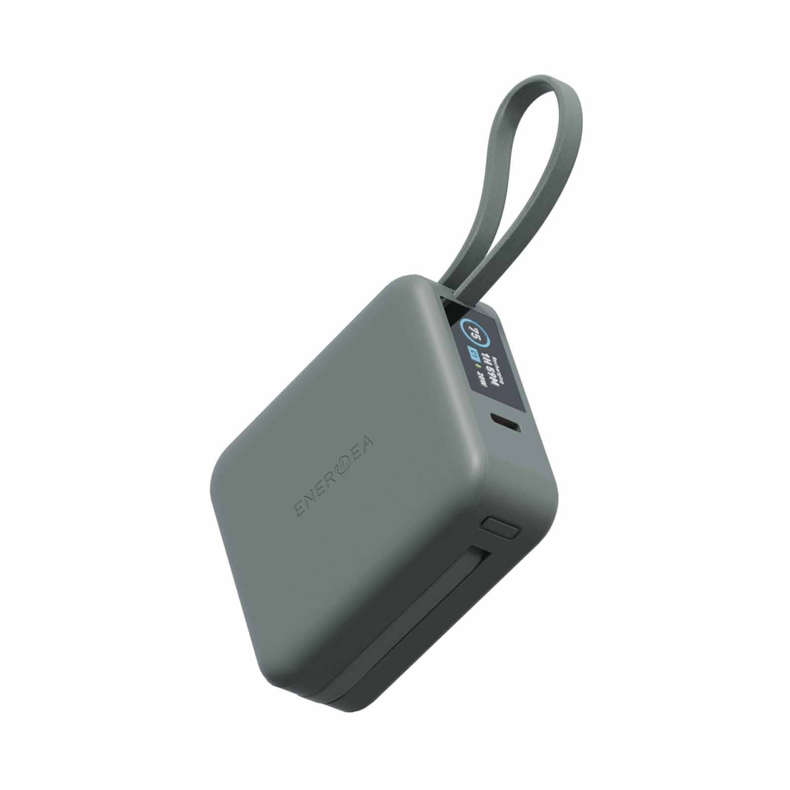 ENERGEA Magpac Mini Plus, 10000mah Magsafe Compatible Power Bank With Built-in C Cables & Display - Sage MP-MINIPLUS-SAG-image 1
