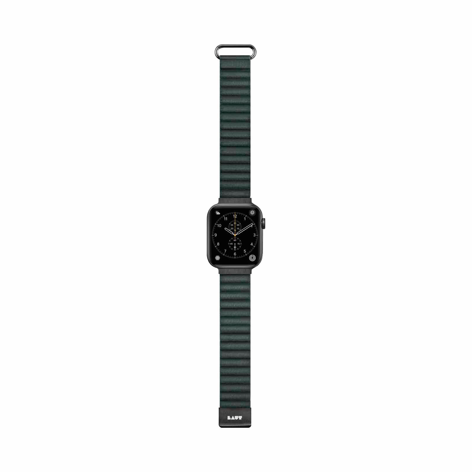 LAUT Novi Lux Apple Watch Strap (42/44/45/49mm) - Pine Green (bands Only) L_AWL_NL_GN-image 2
