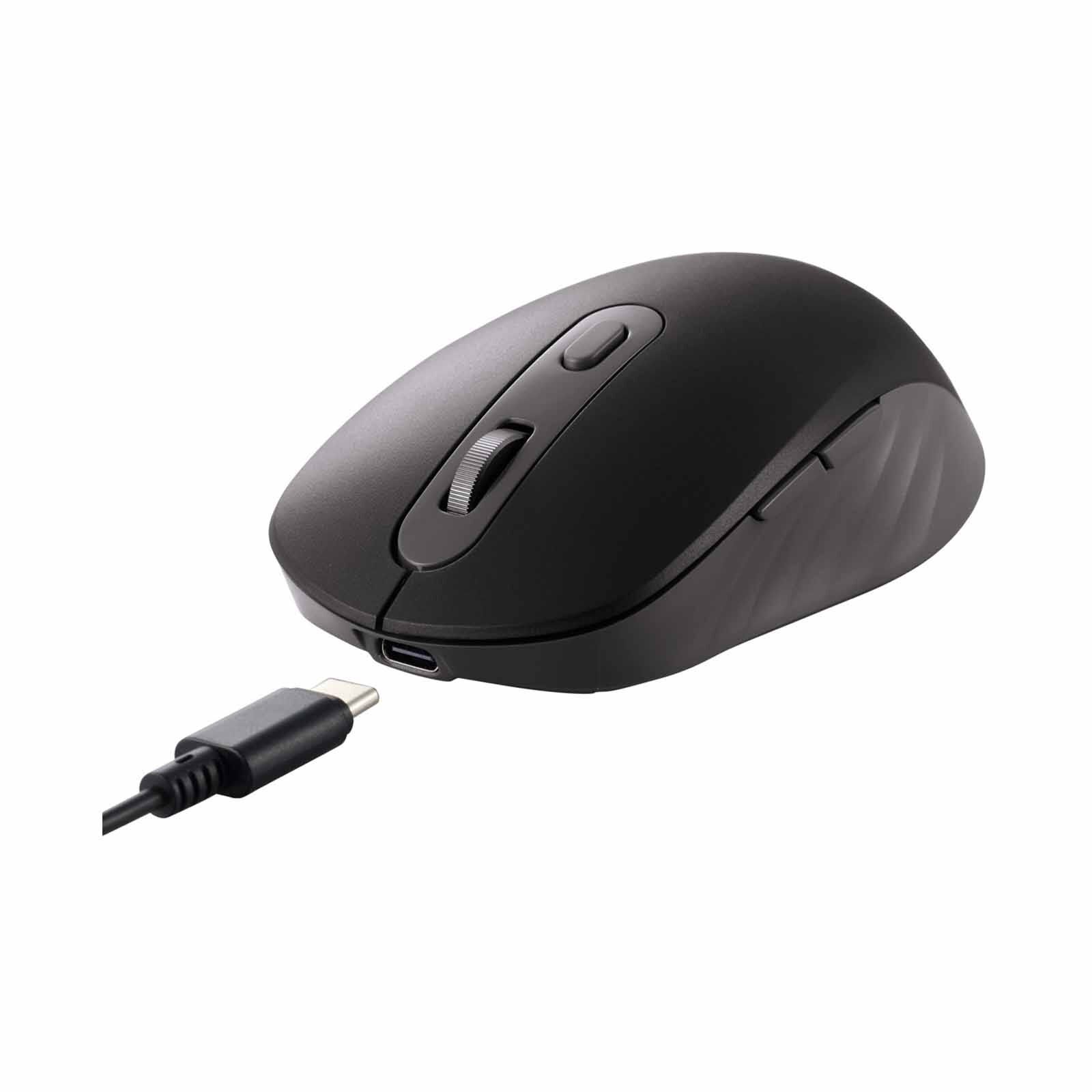 ELECOM 6 Btn Dual Mode Bt & Wless Rechargable Silent Mouse - Black M-MY35MBSBK-G-image 3