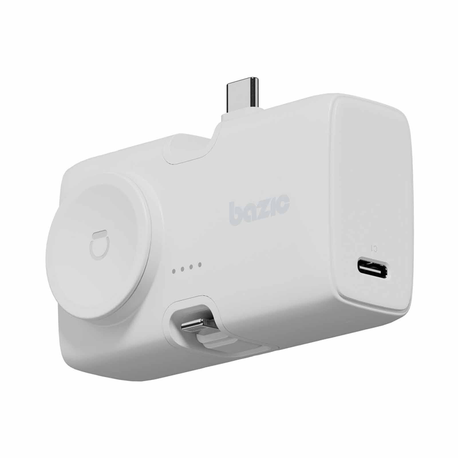 ENERGEA 2 In 1 5000mah Foldable Usb-c/lightning Pin Powerbank With Apple Watch Charger Vanilla GPW-KODA-WHT BAZIC GOPOWER KODA