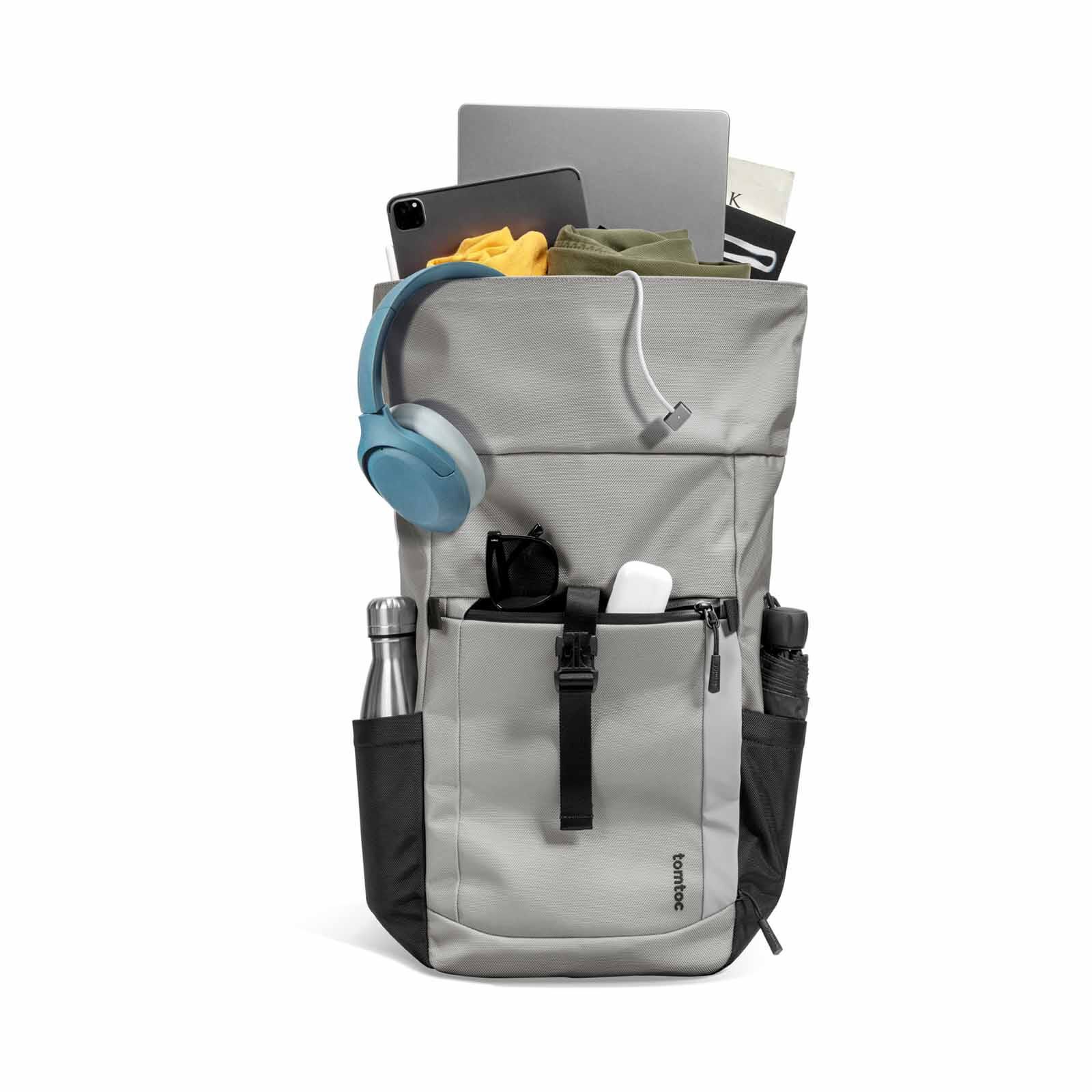 TOMTOC Navigator-t61 Rolltop Backpack - Gray T61M1G1-image 10