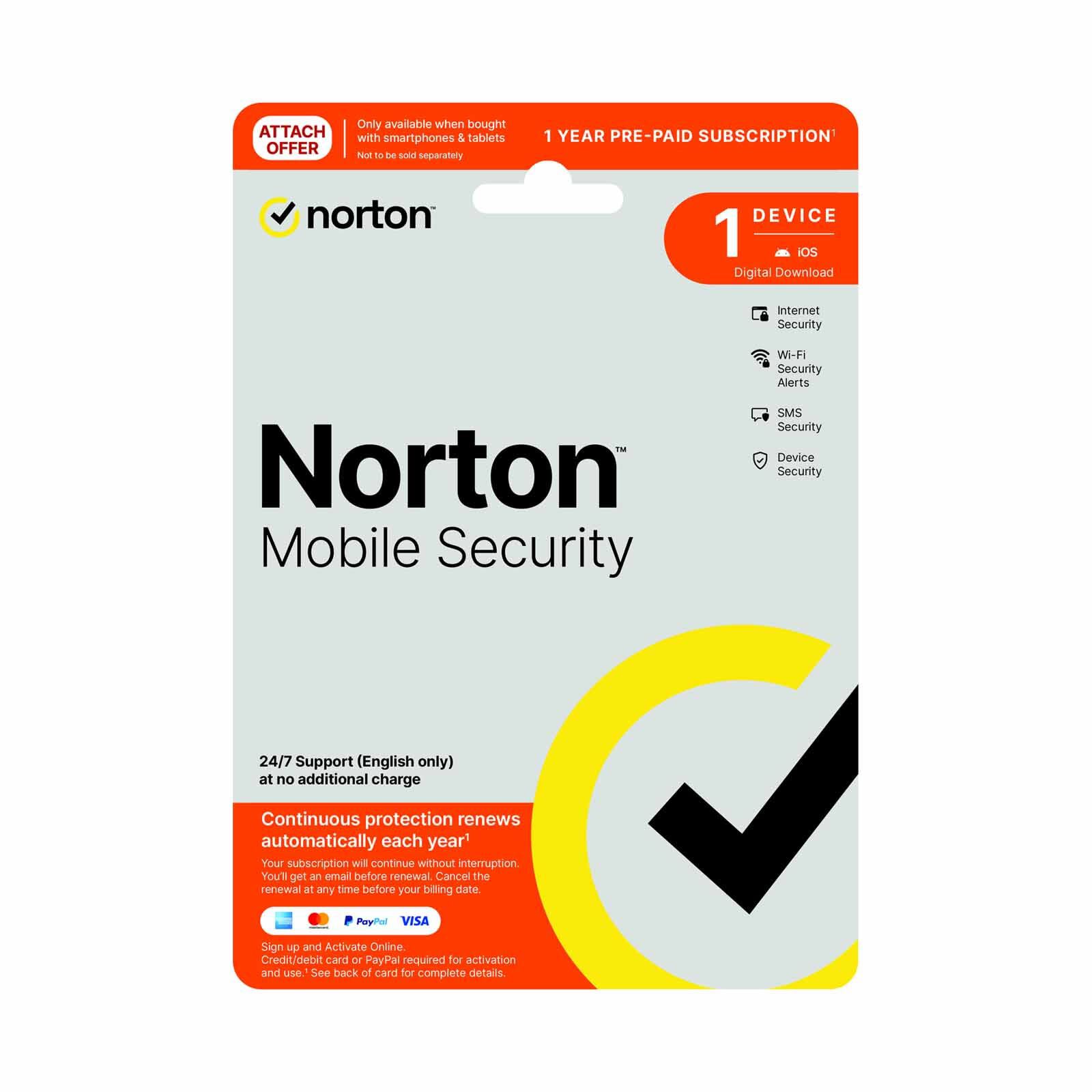 NORTON Mobile Security For Sg Ap 1 User 1 Device 12mo 21477288
