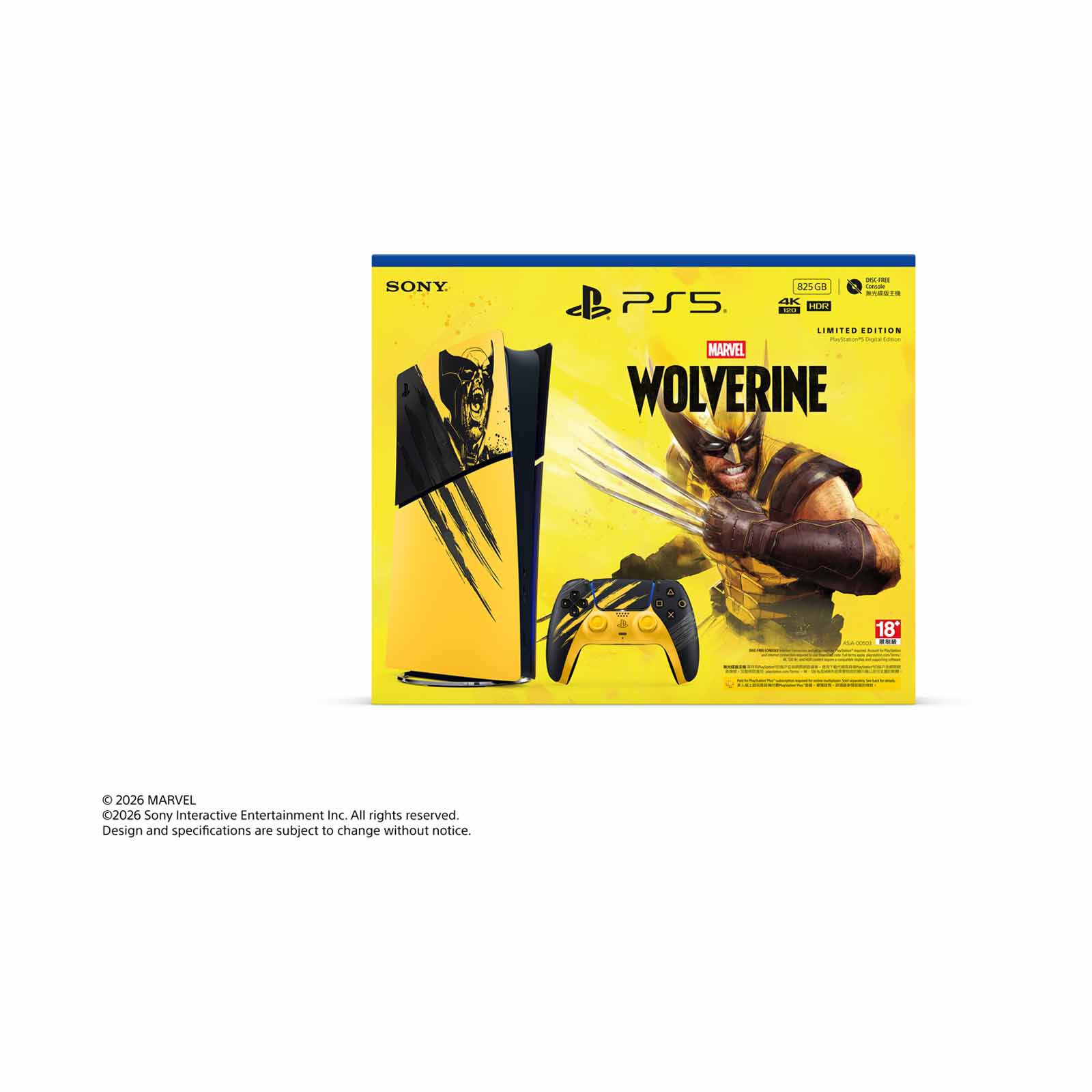 SONY Playstation 5 Digital Edition &ndash; Marvels Wolverine Battle Yellow Limited Edition Bundle ASIA-00503-image 5