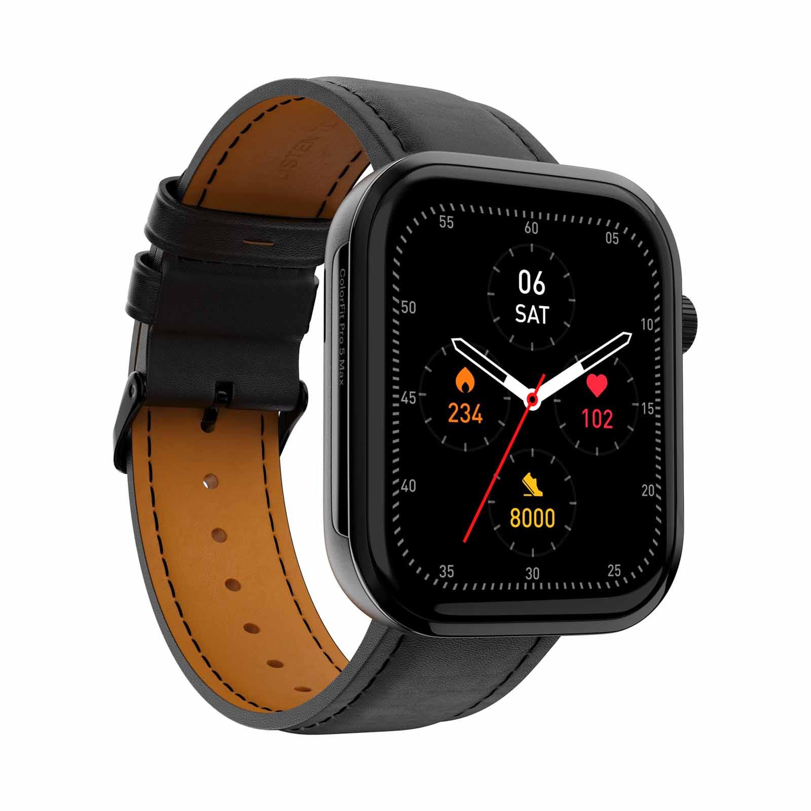 NOISE Colorfit Pro 5 Max Smartwatch - Classic Black WRB-SW-COLORFITPRO5MAX-LTHR-BLK_BLK-image 5
