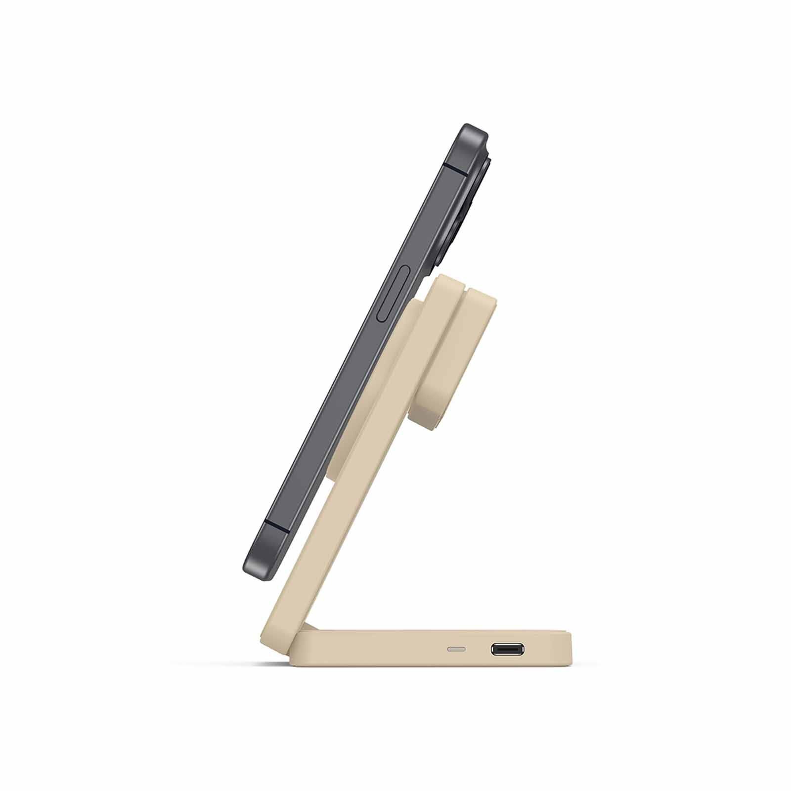 MAZER Qi2 Foldable 3in1 Total 25w Wireless Charging Stand-desert Titanium M-QI2-MAGFOLD06-DT-image 8