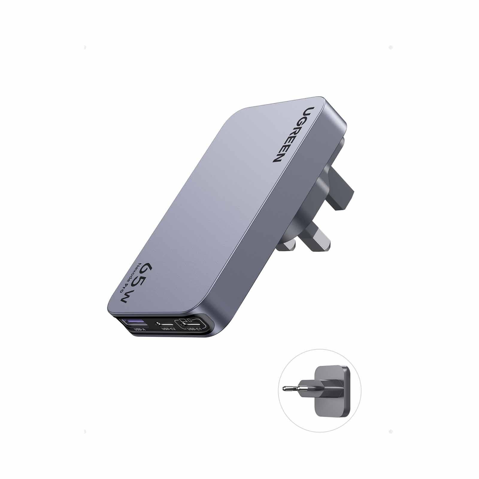 UGREEN Nexode Pro X753 65w Pd Gan Charger (2c1a) With Interchangeable Uk/us/eu Plugs 25356-image 2