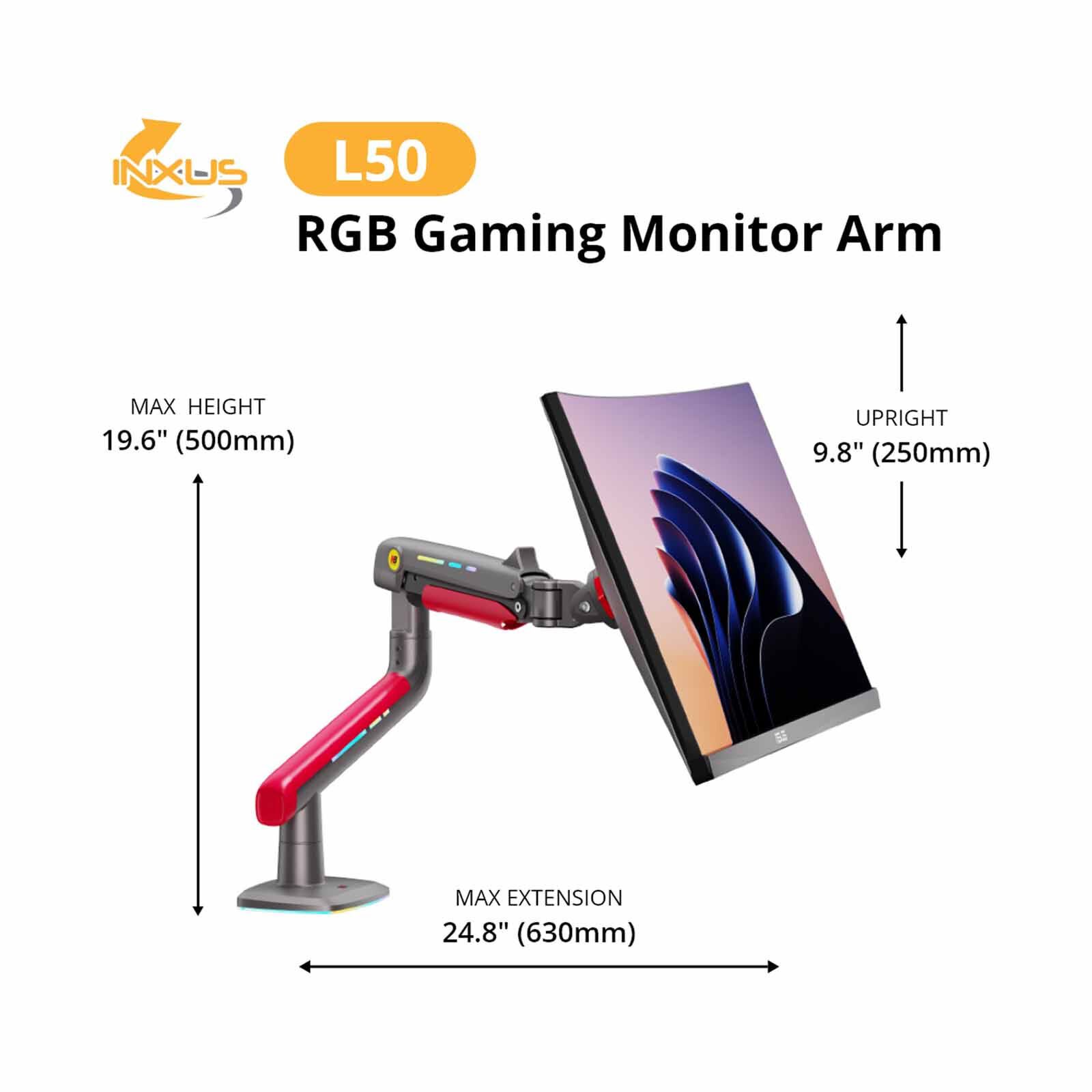 NORTHBAYOU L50 Gaming Monitor Arm Red L50 RED-image 2