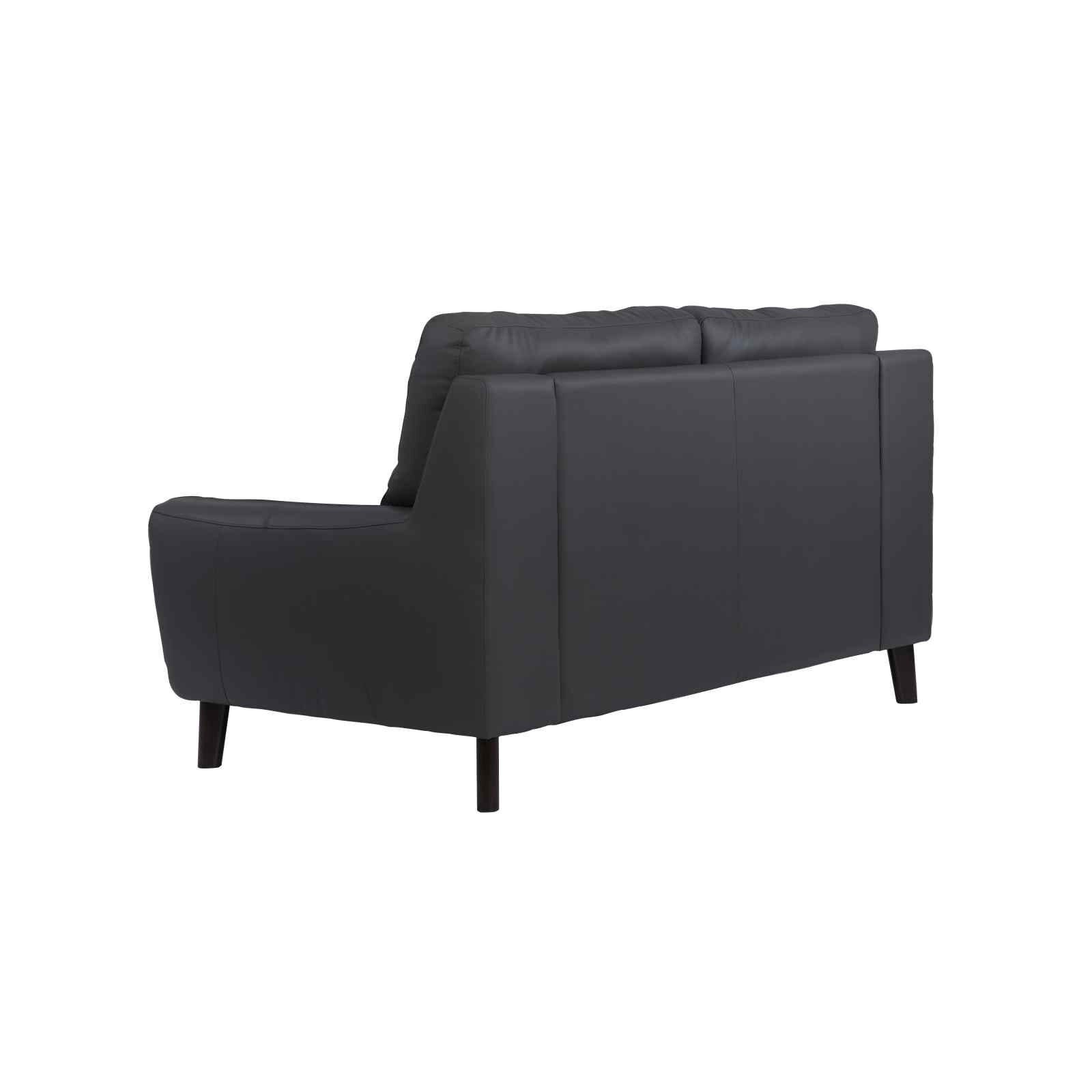 SOLOTTI 2 Seater (hl) Charcoal Half Leather Sofa CARLOTTA-image 4