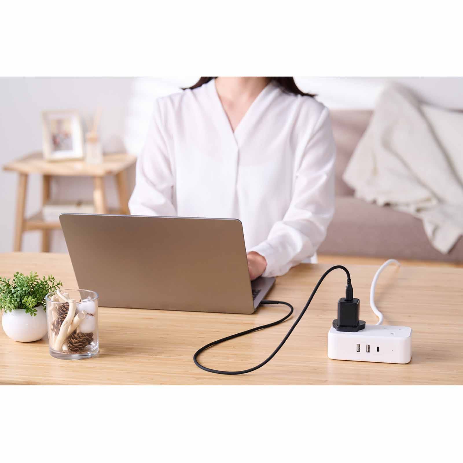 ELECOM 30w Pd Wall Charger C-1port A-1port MPA-ACAS03BFBK-image 2