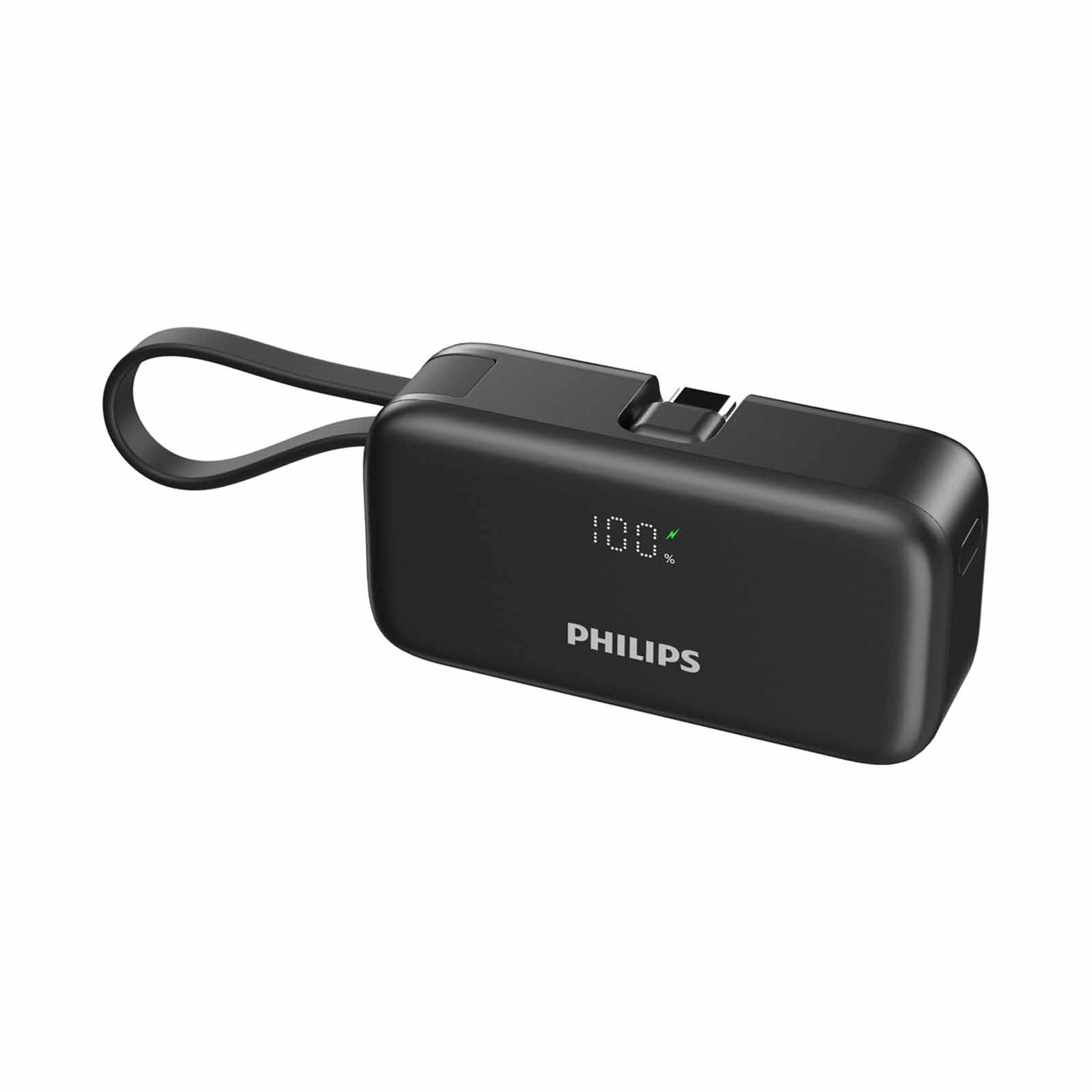 PHILIPS 5000mah (pd 22.5w 1c Port Input/output, 1c Output With Cable And 1c Output Connector) Black DLP2558CB/00-image 1