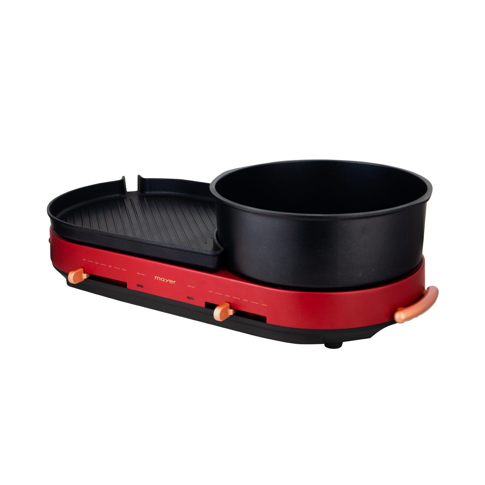 MAYER Multi-functional Hot Pot With Grill - Red MMHPG5RD-image 1