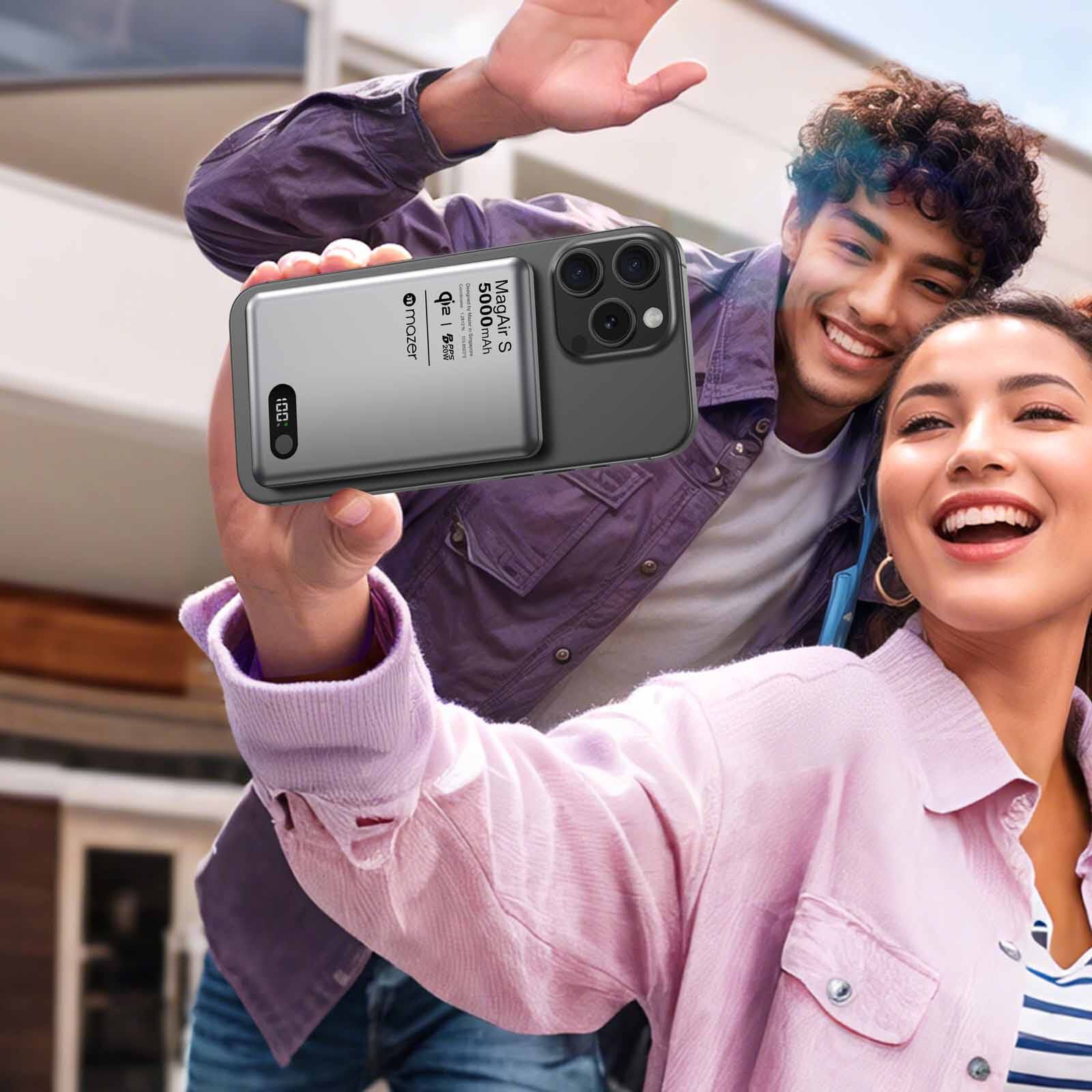 MAZER Qi2 Certified 15w 5000mah Pd20w Ultra Thin Power Bank - Grey M-MAGAIR29-GY-image 8