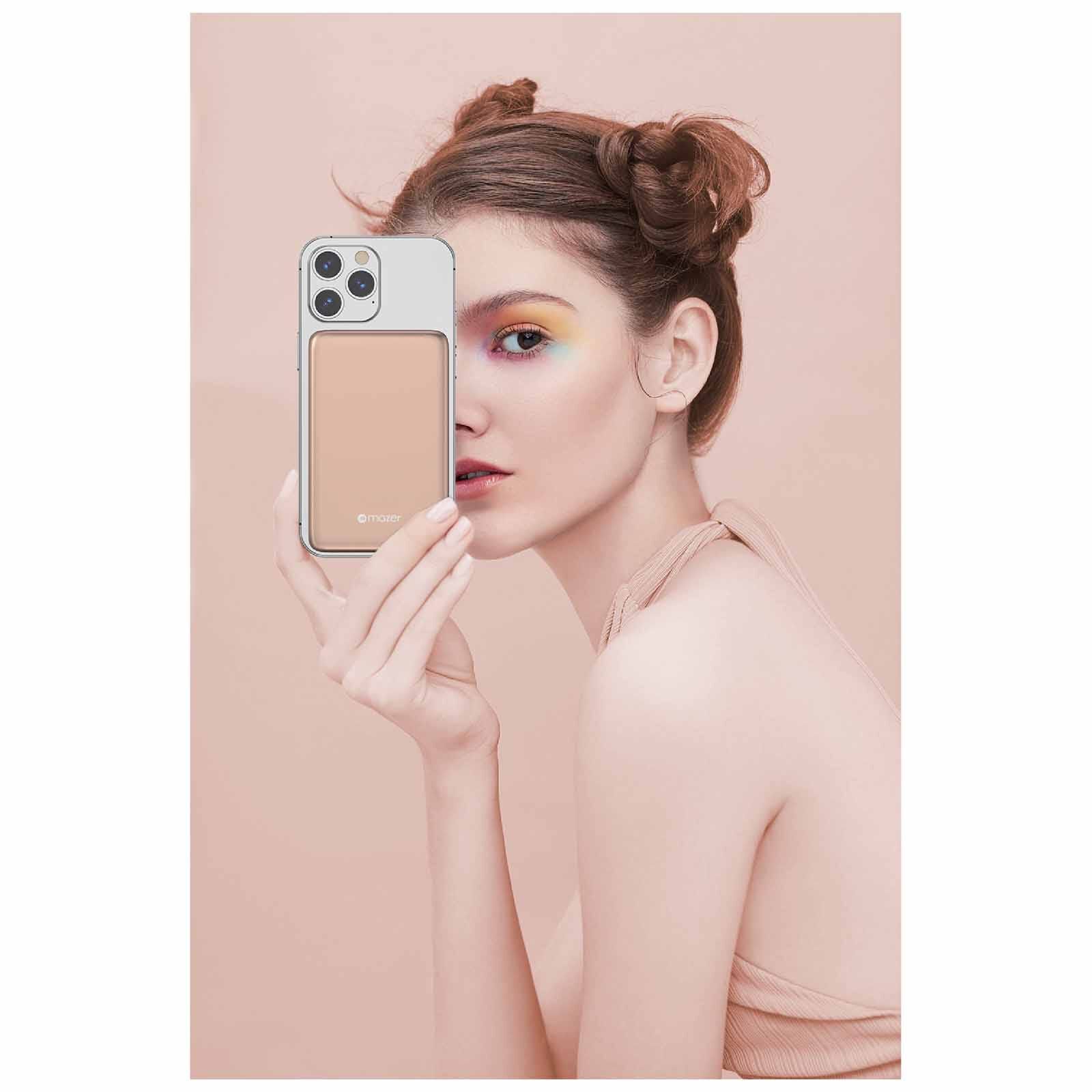 MAZER Qi2 Certified 15w 10,000mah, Usb-c Pd20w Ultra Slim Power Bank-desert Titanium M-MAGAIR21-DT-image 3