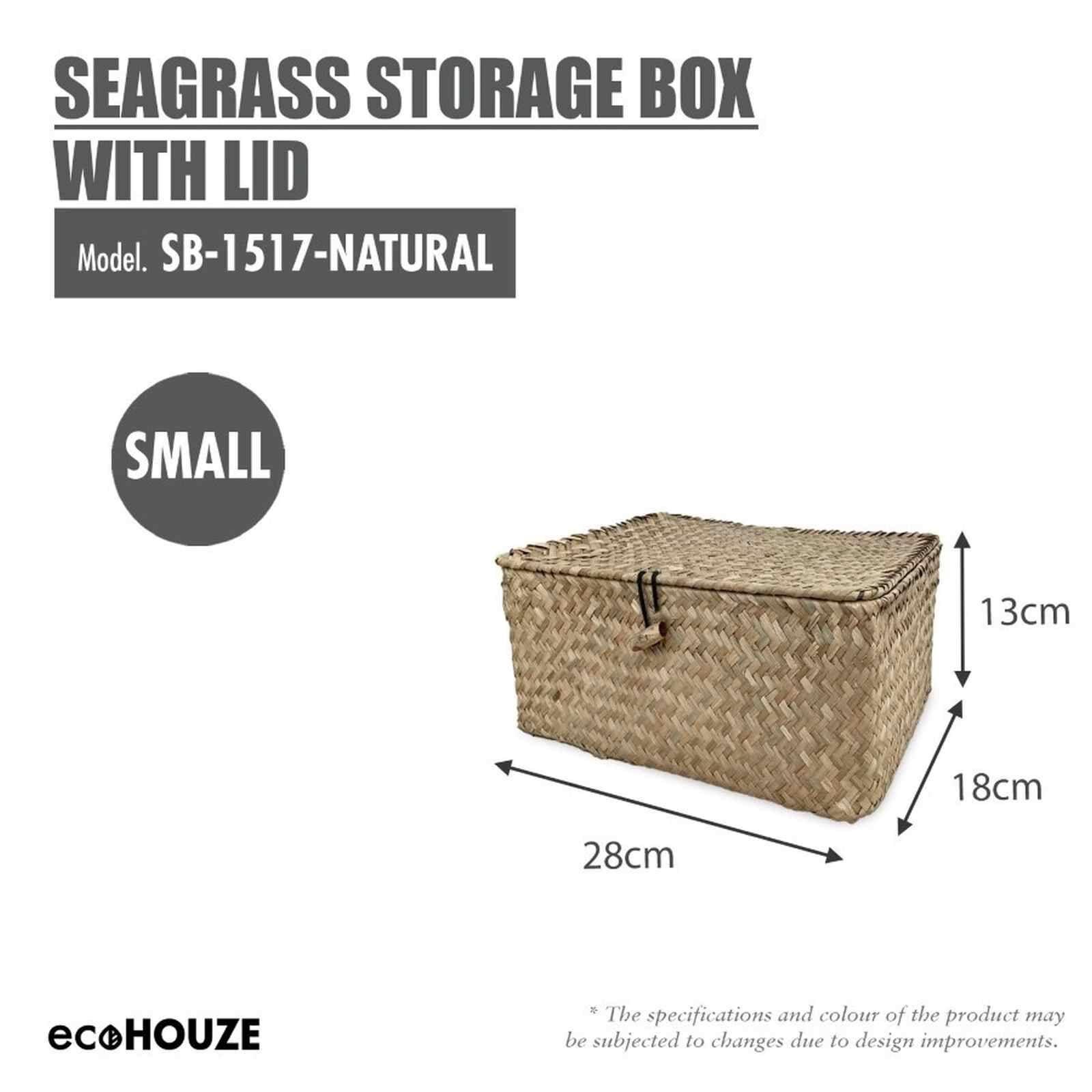 HOUZE Ecohouze Seagrass Storage Box With Lid (small) SB-1517-NATURAL-image 1