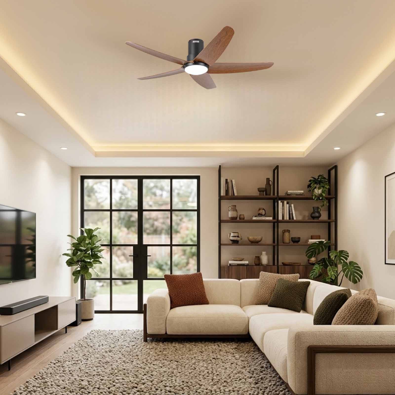 GLOXON 52 In Ceiling Fan With Light -black/wood CF5202 LR BLACK/WOOD-image 2