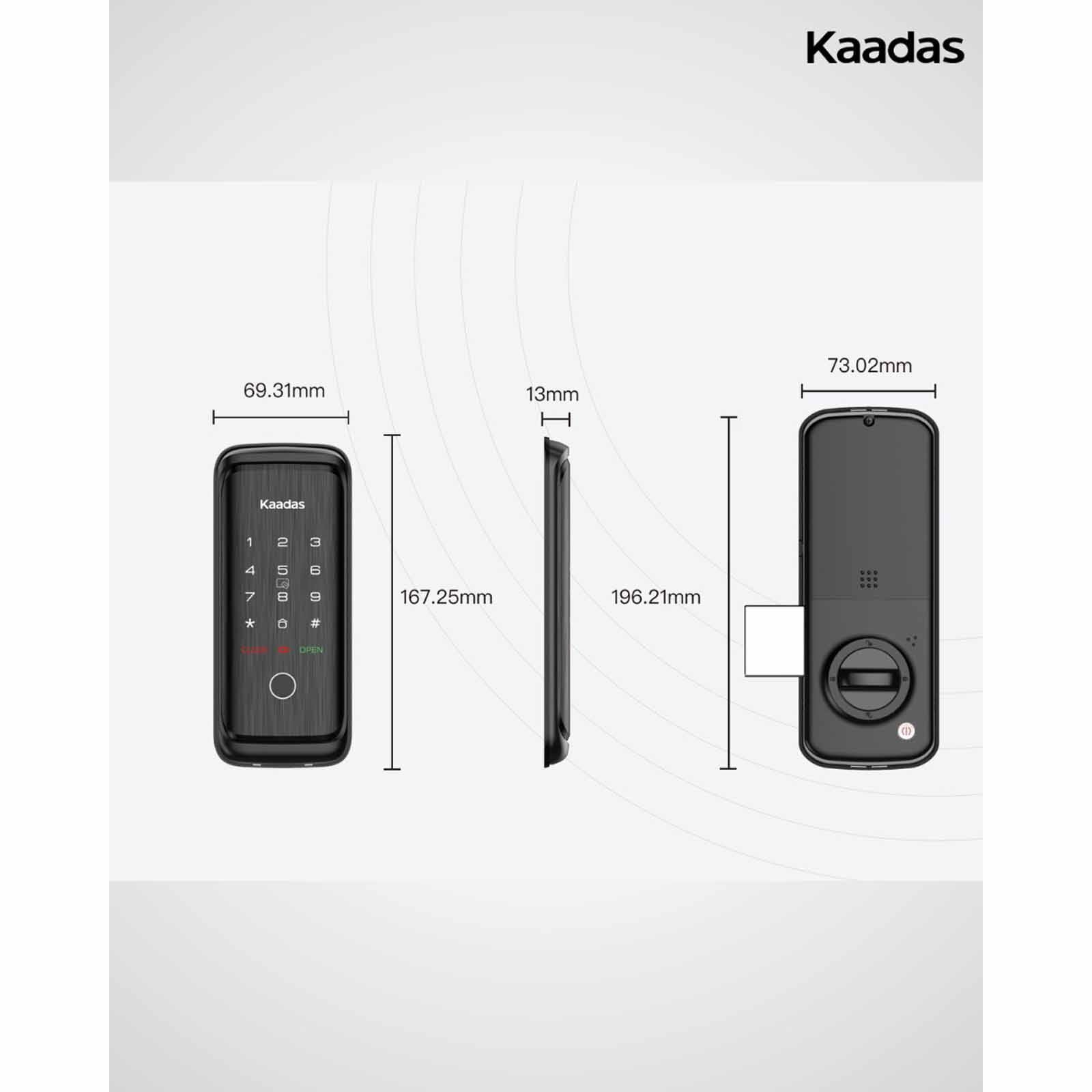 KAADAS Rim Lock For Wooden Door With Dual Unlocking Feature R8 RIM-image 6