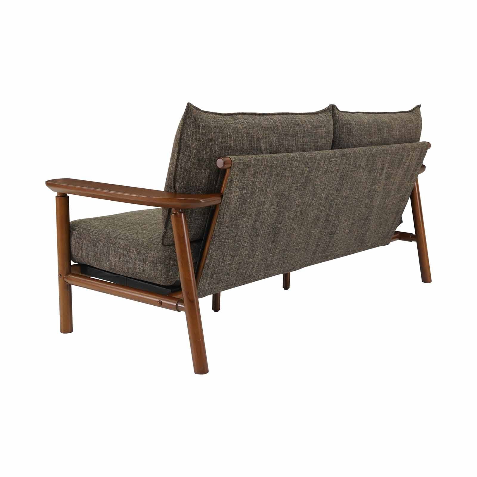 MUZE 3 Seater Sofa (fab) Brown Fabric Sofa MERU-image 7