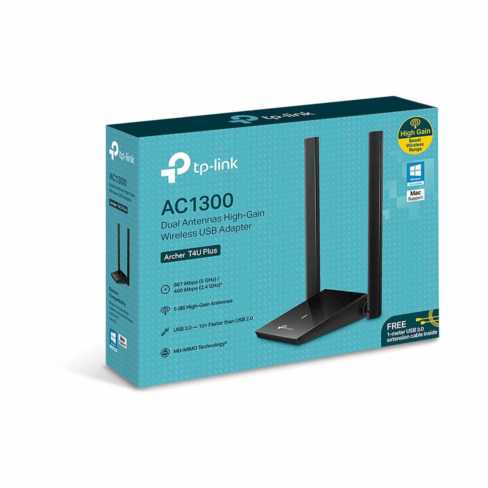 TP LINK Ac1300 Dual Antennas High-gain Wireless Usb Adapter ARCHER T4U PLUS-image 2