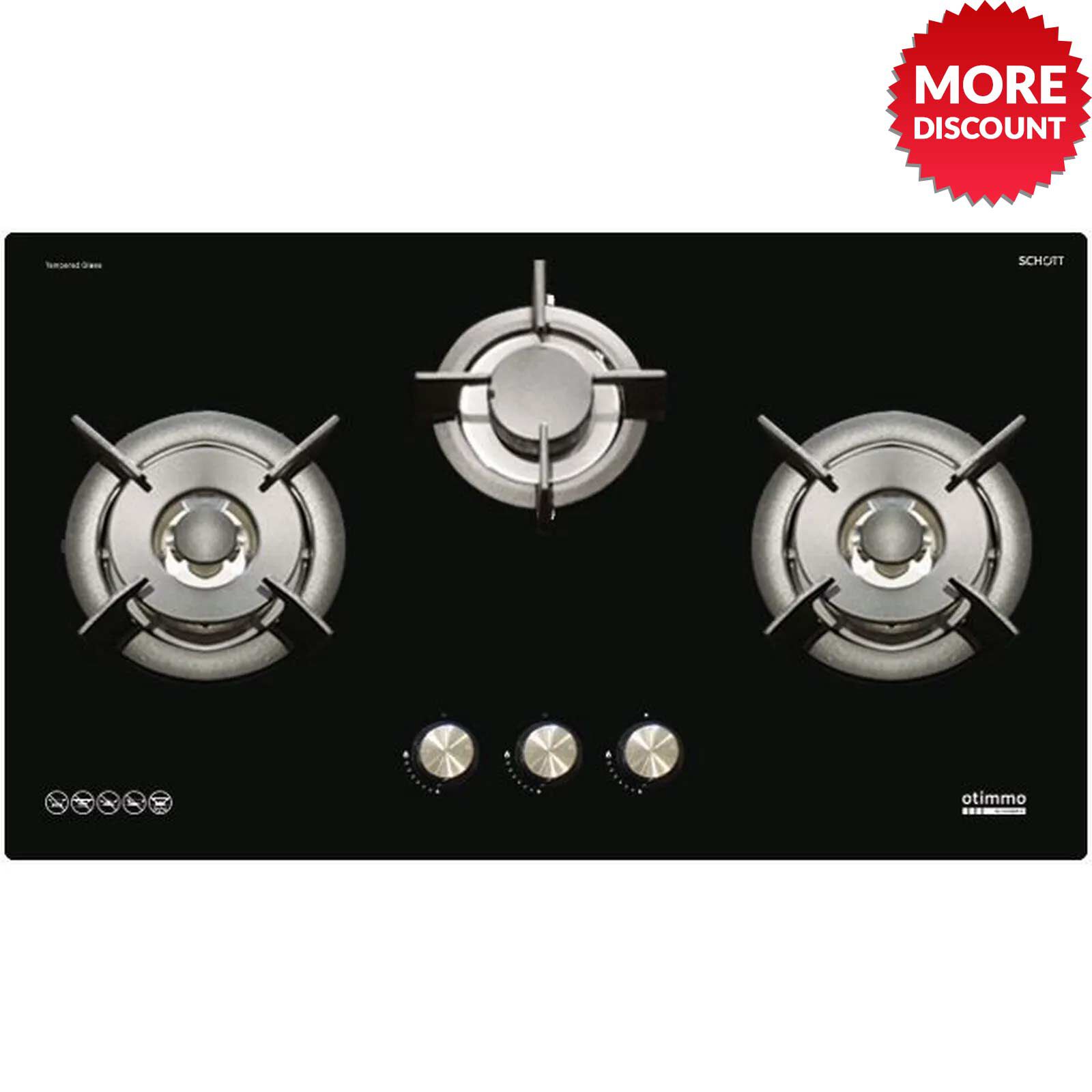 OTIMMO 3 Burner Gas Hob (90cm) (lpg) (exclude Installation) EBH6391S (LPG)-image 1