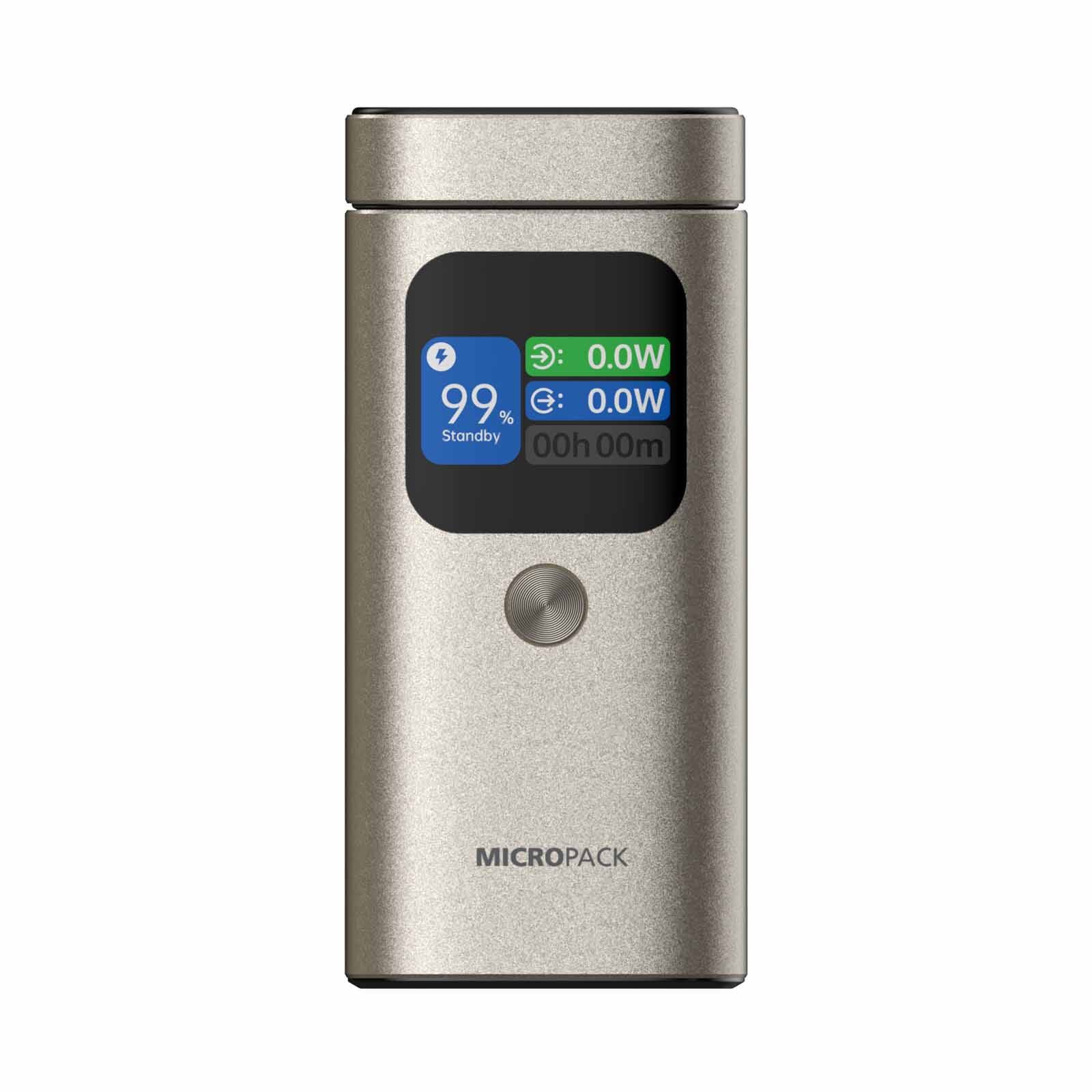 MICROPACK 4 In 1 Pd Fast Charging Magnetic Wireless Powerbank - Titanium Gold WPB-2100-TI-image 1