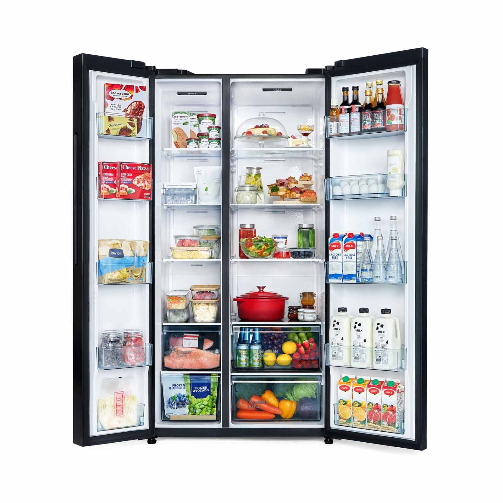 HITACHI Side By Side Door Fridge (656l) Glass Silver HRSN9713ESGSSG-image 5