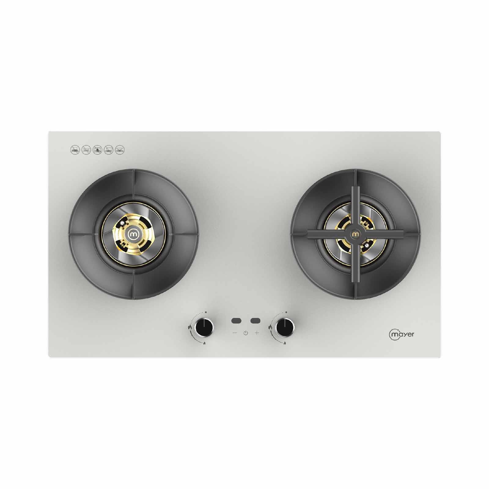 MAYER 78cm 2 Burner Gas Hob - Matte White (lpg/pub) (exclude Installation) MMGH278HI-MWH-image 1