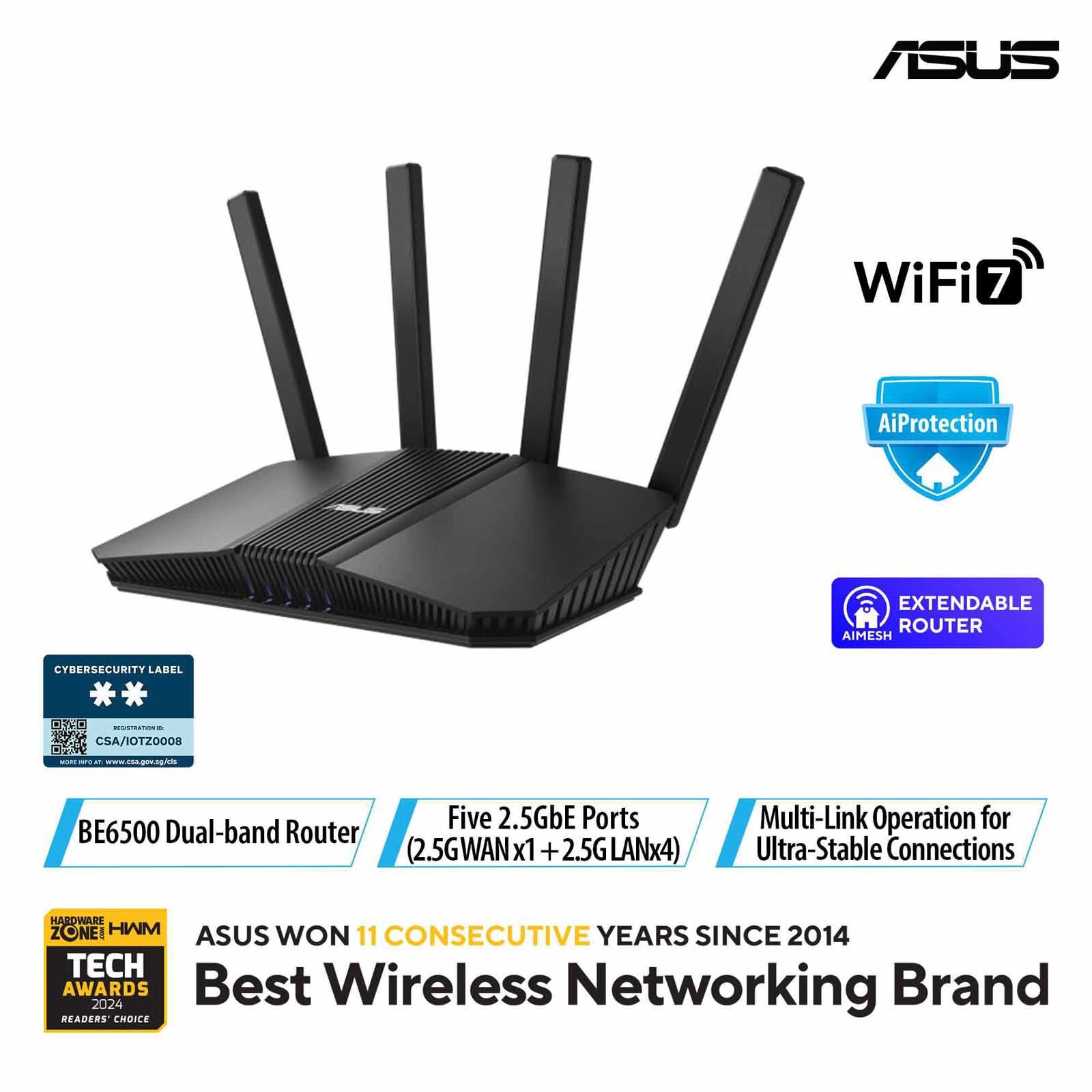 ASUS Be6500 Wifi 7 Dual Band Router 2.5g RT-BE82U-image 1