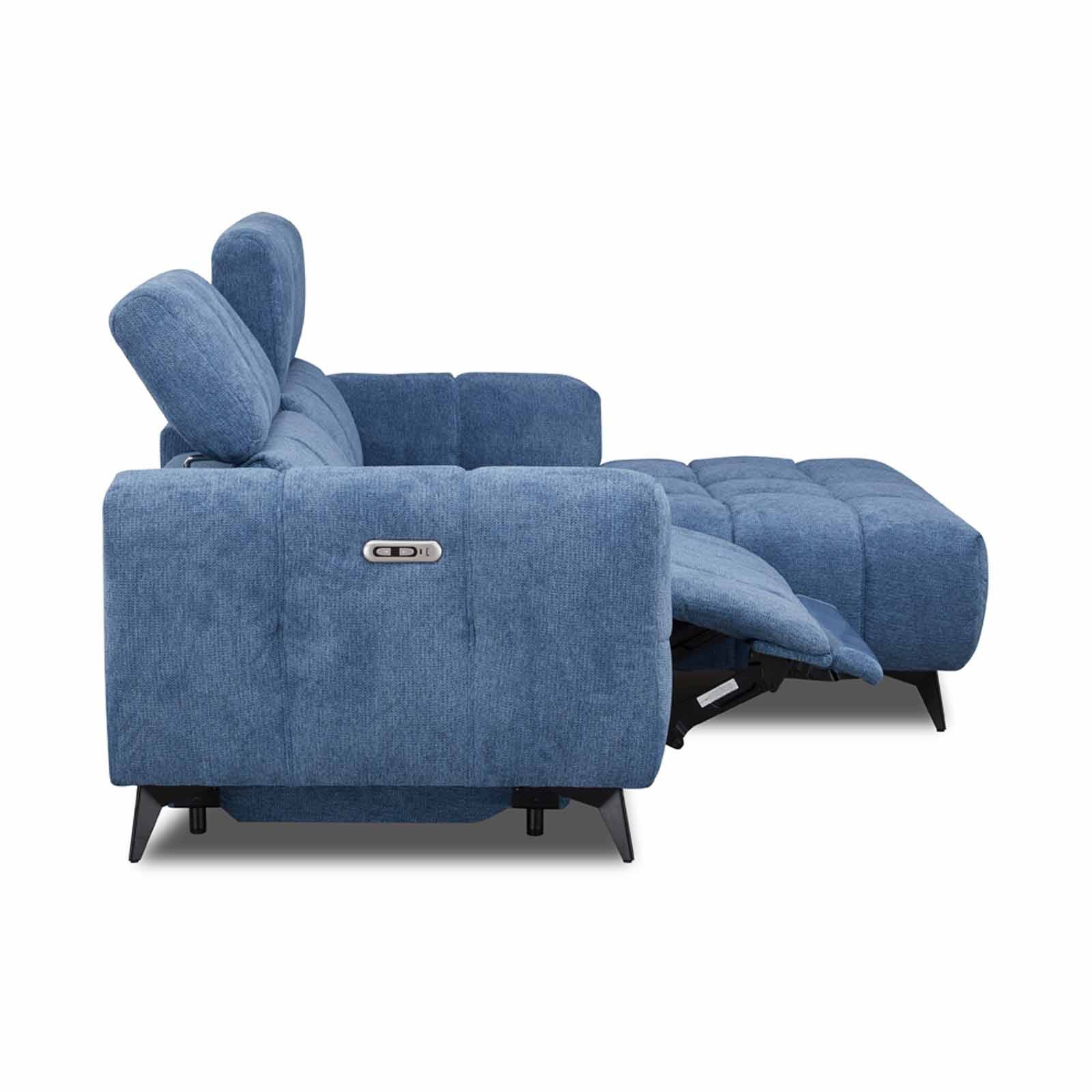 MUZE L Shaped Recliner (fab) Right Cat A Blue Fabric Sofa ANJA-image 3