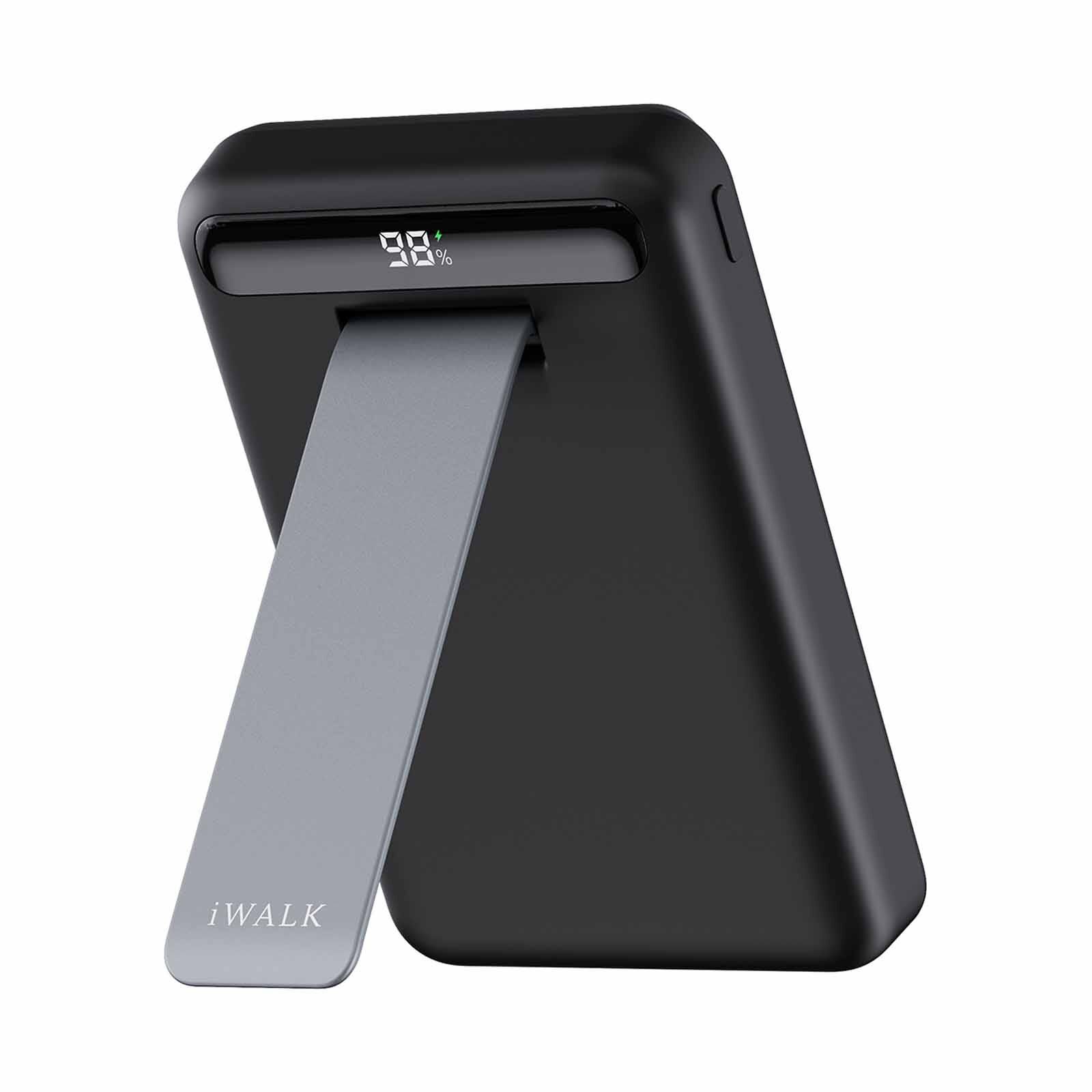 IWALK Powerstand 10000mah Qi2 Magnetic Wireless Fast Charger With Multi-angle Adjustable Stand Black MXB014-001A-image 2