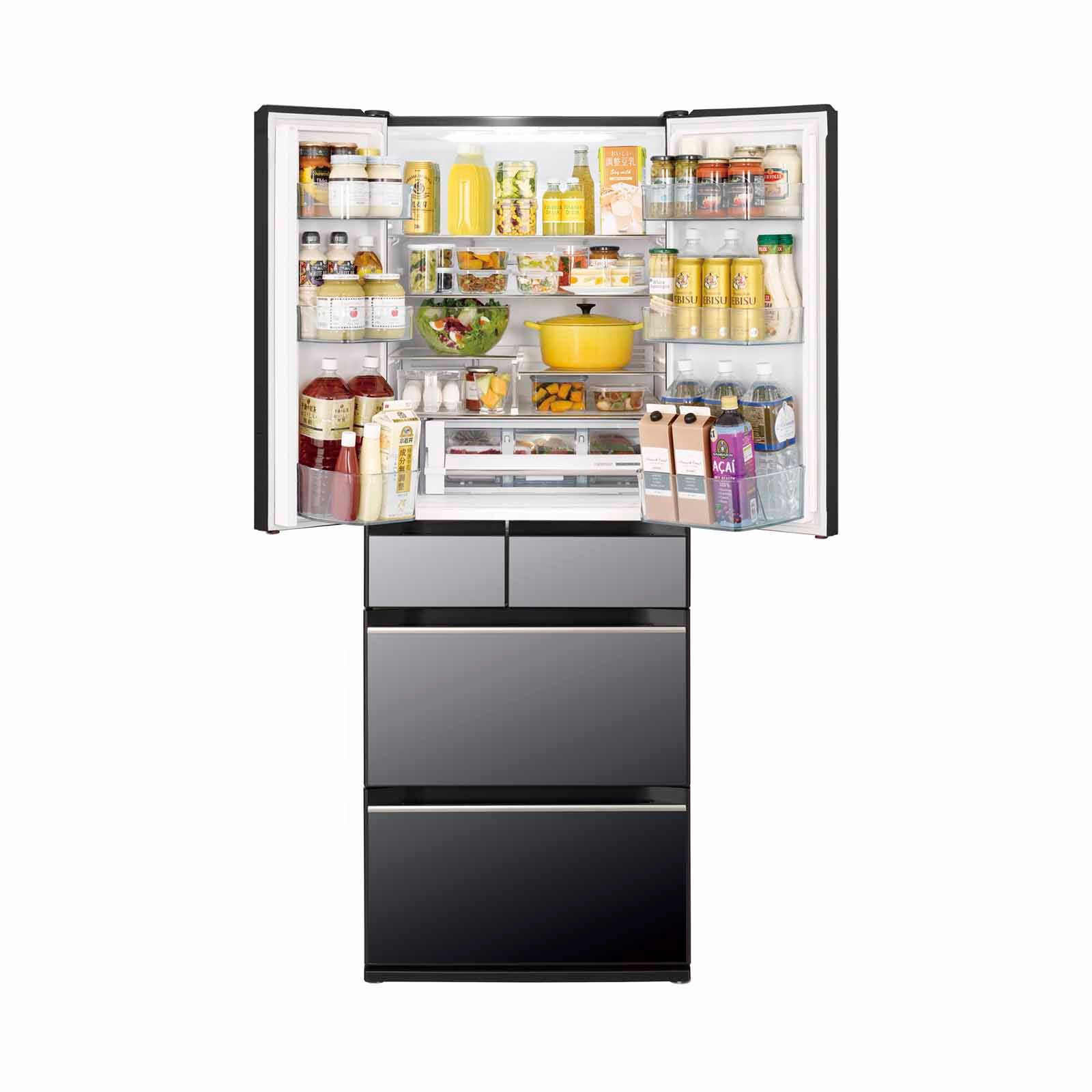HITACHI 6 Door Fridge (611l) Crystal Mirror R-HW620WS-X-image 3