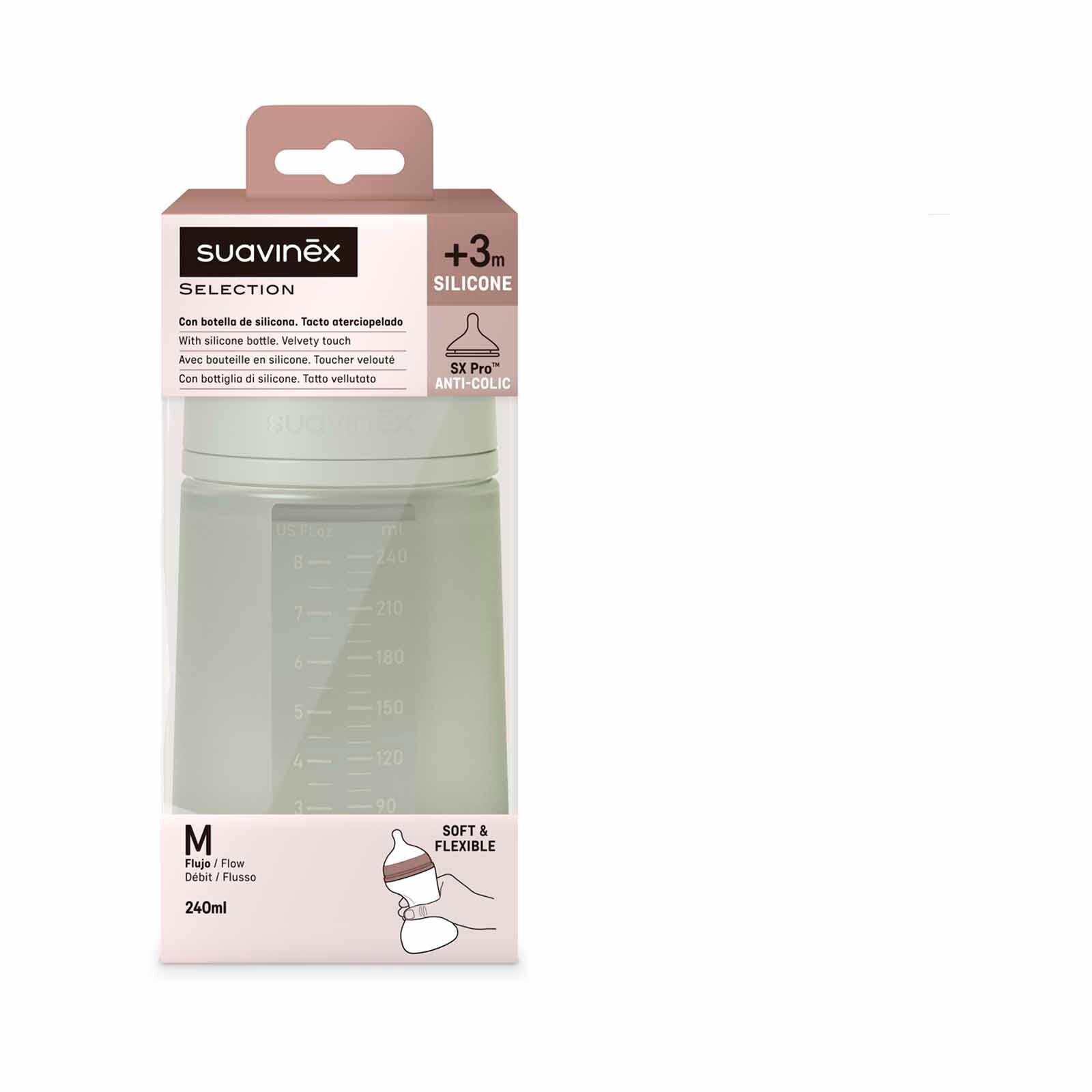 SUAVINEX Bottle - Green (online) 240ML ALL SILICONE-image 4