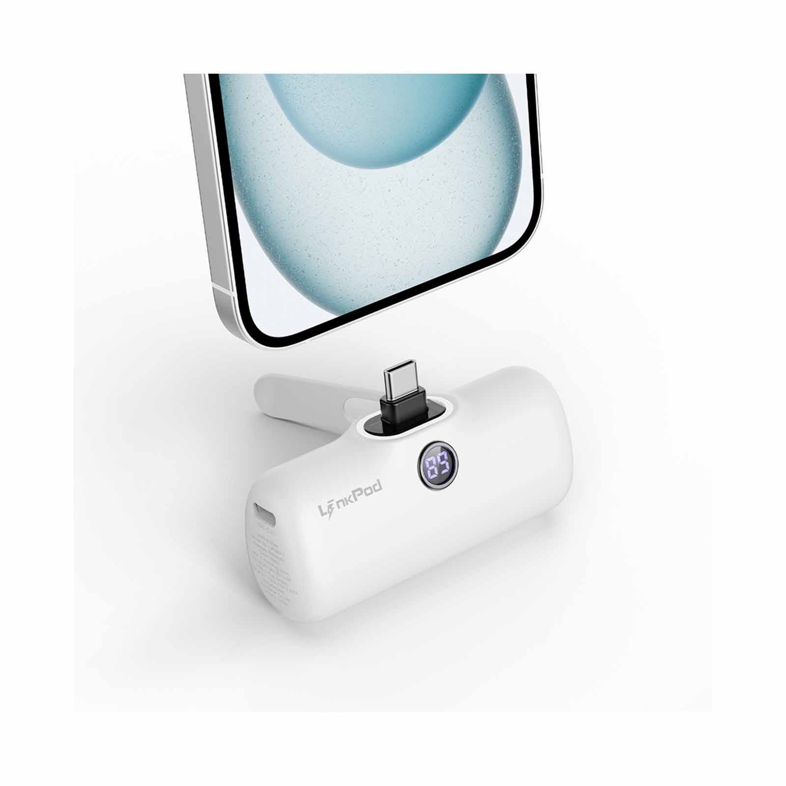 IWALK Linkpod Style Powerbank W/foldable Stand (5000mah) Type-c White LPS001C-002A-image 3