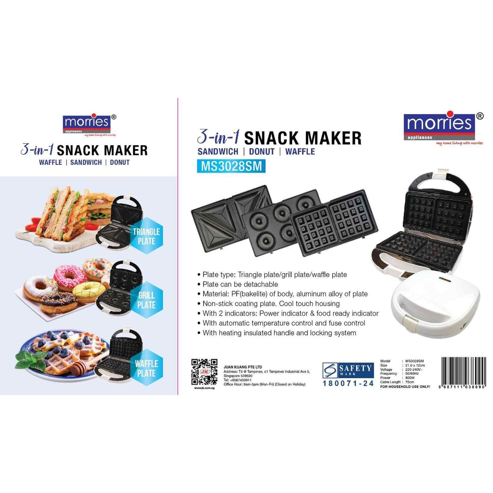 MORRIES 3 In 1 Snack Maker MS-3028SM-image 8