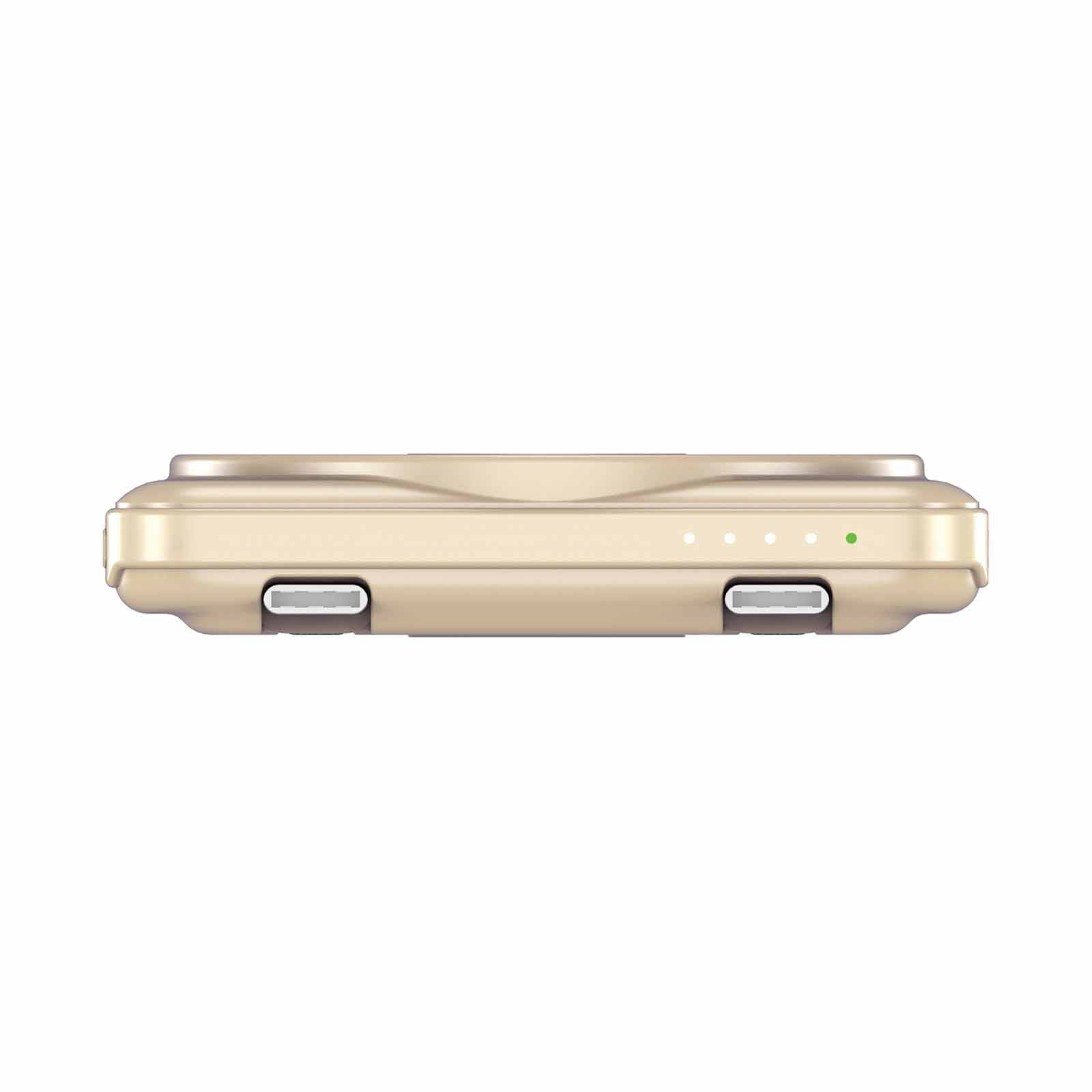 VERBATIM Powerbank Magnetic Wireless Charge 5000mah 2 X C Stand Gold VM32253-image 4