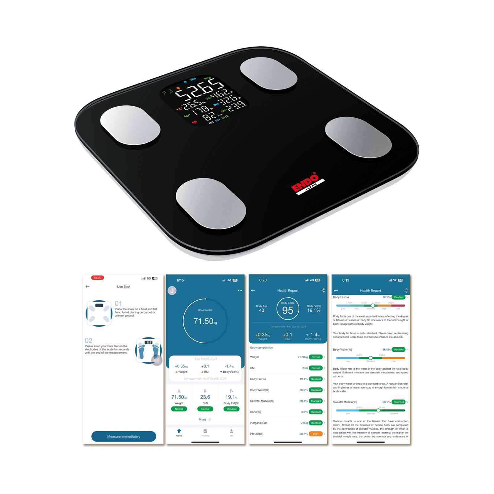 ENDO Digital Body Analysis Scale - Bluetooth E-DBAS2121-image 2
