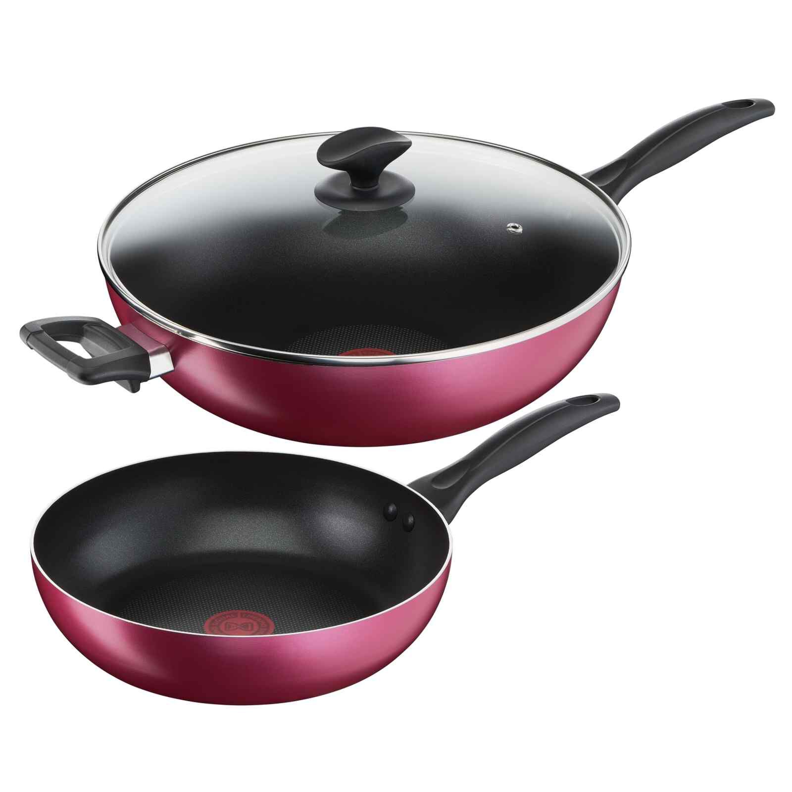 TEFAL Light And Clean Frypan & Wokpan 3pc Set B224S3-image null