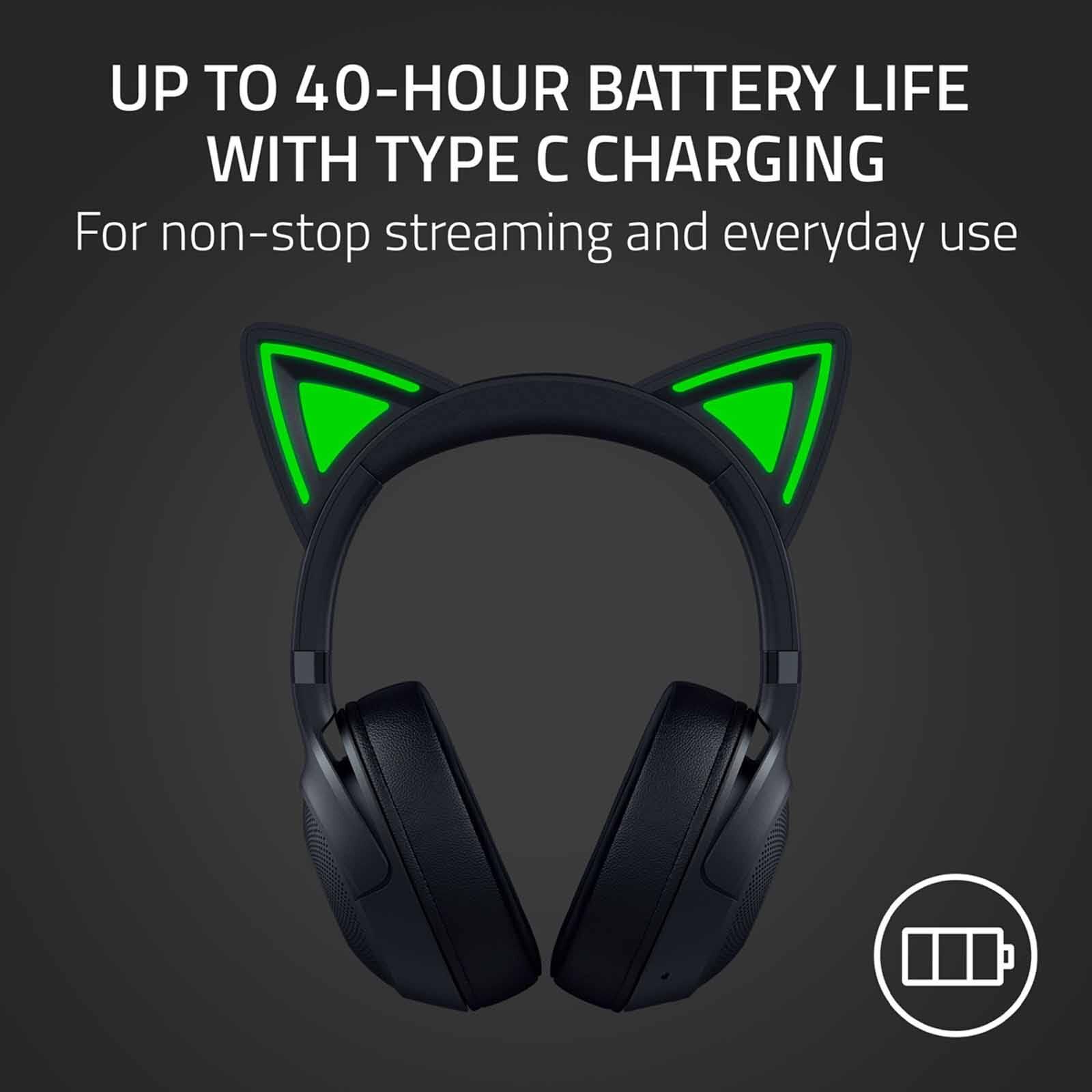 RAZER Kraken Kitty V2 Bt - Wireless Bluetooth Rgb Headset With Kitty Ears - Black Edition - Frml Packaging RZ04-04860500-R3M1-image 5