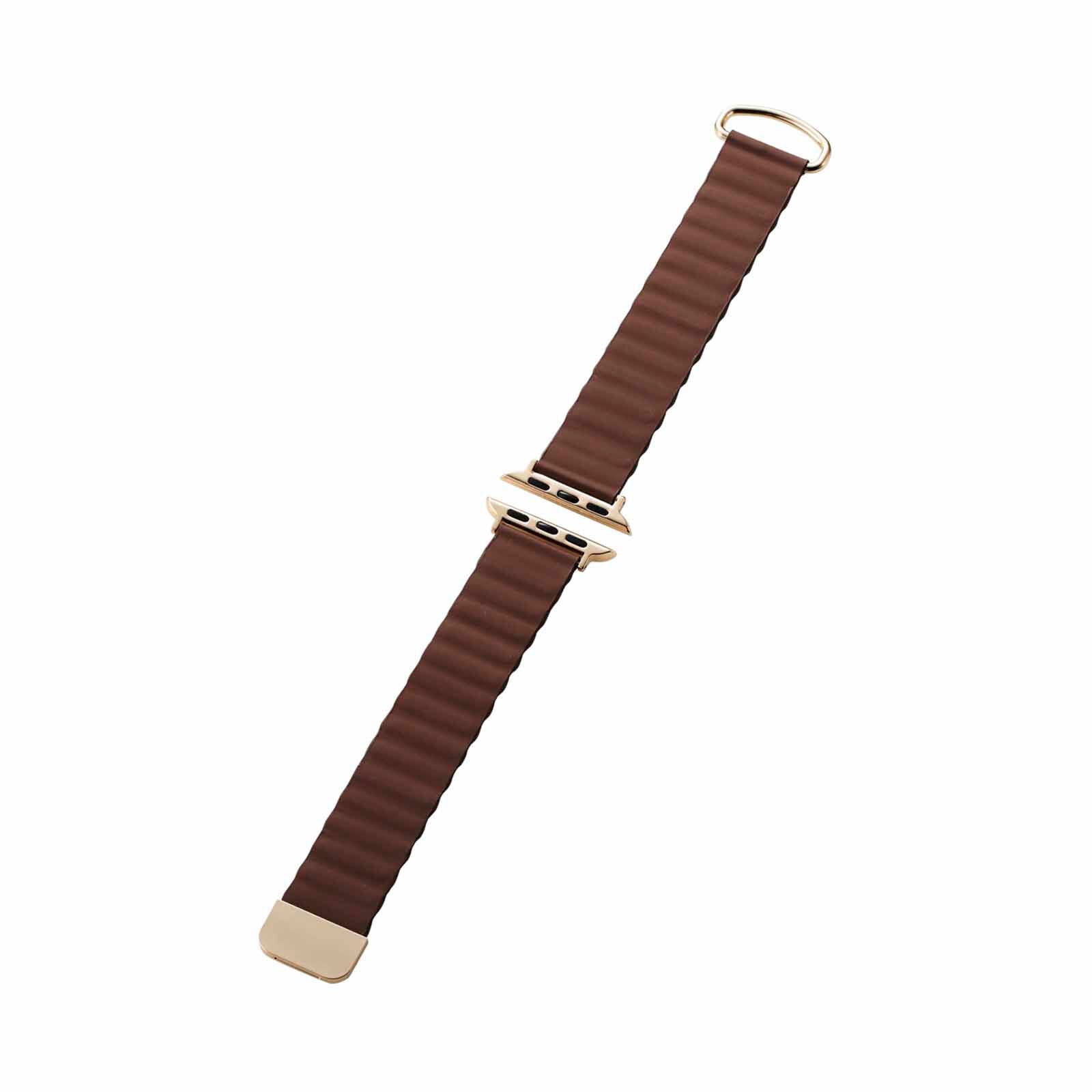 ELECOM Magnetic Soft Leather Apple Watch Band 41/40/38mm (brown) AW-41BDLMAGBR-image 1