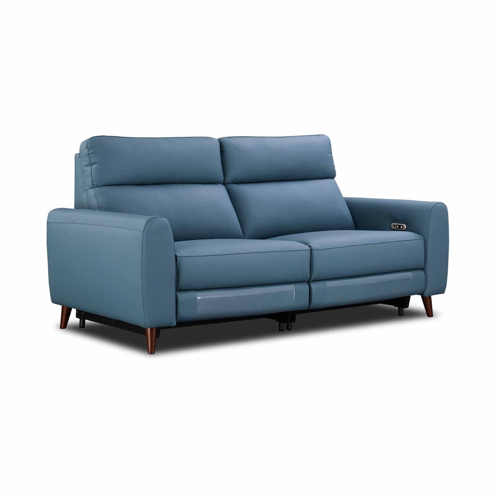 GERBRSI 3rr Seater (hl) Cat A Blue Half Leather Sofa NOVA-image 4